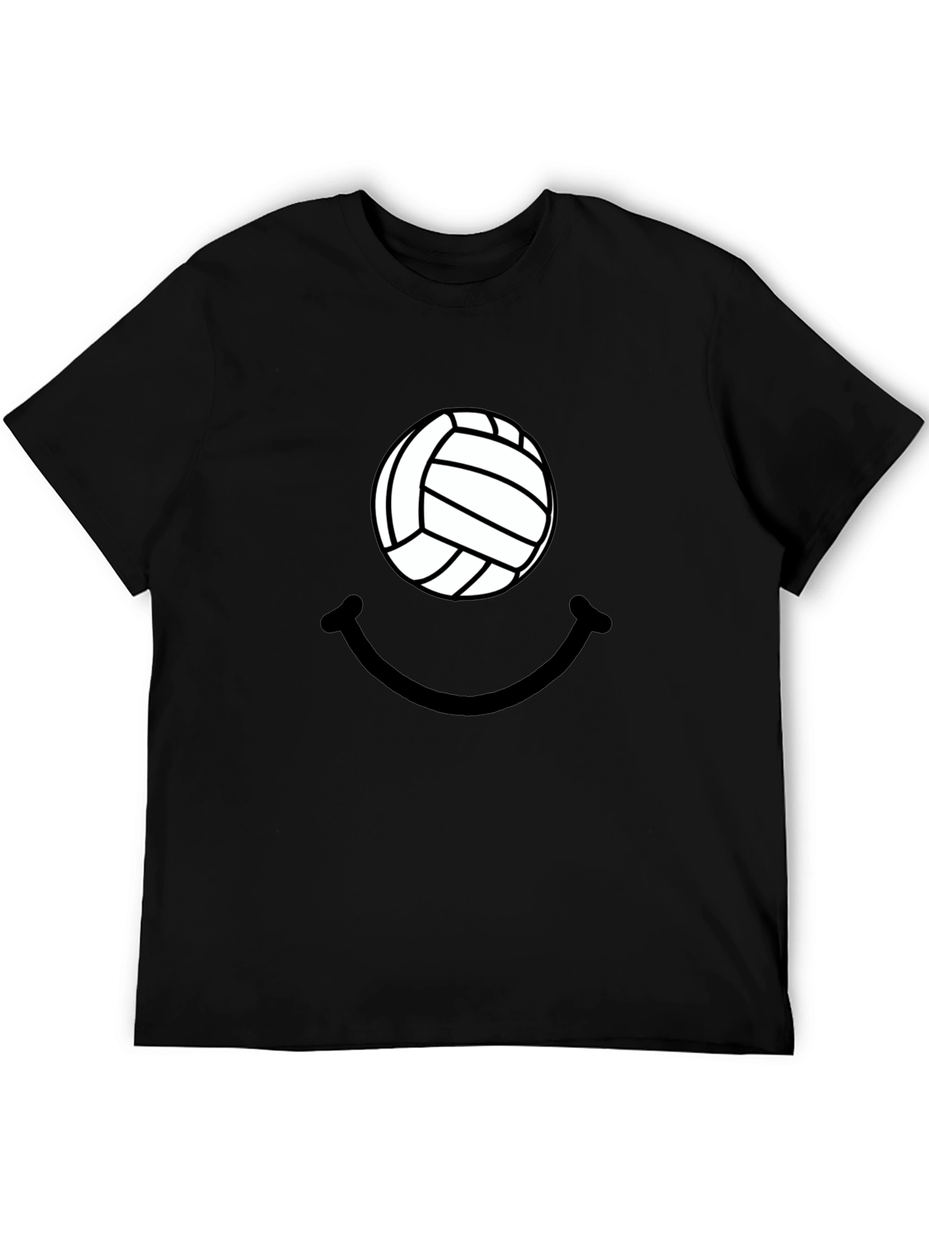 Black Volleyball Smiley Graphic Tee - Casual Comfort view 5