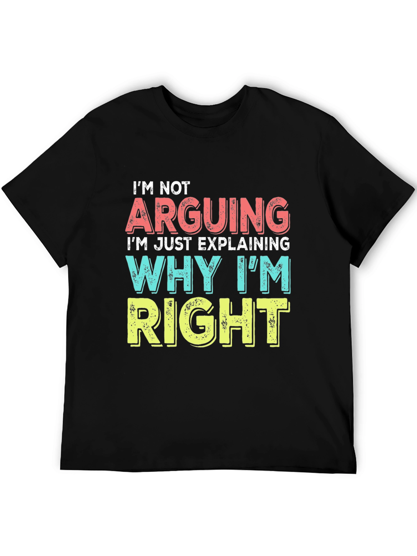 Black Funny "I'm Not Arguing" Graphic Tee - Sarcastic T-Shirt view 5