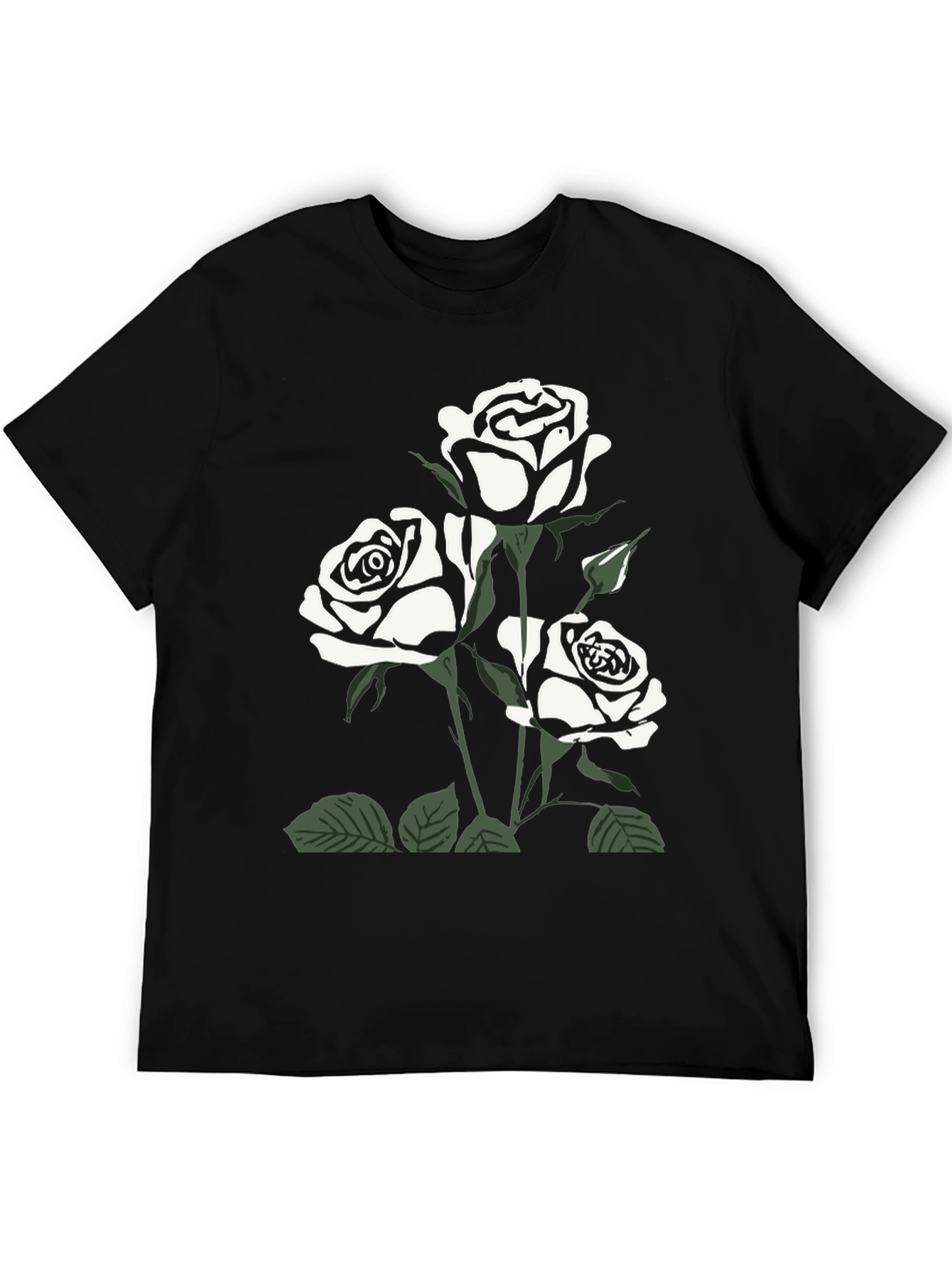 Black Black Rose Graphic Tee for Men view 5
