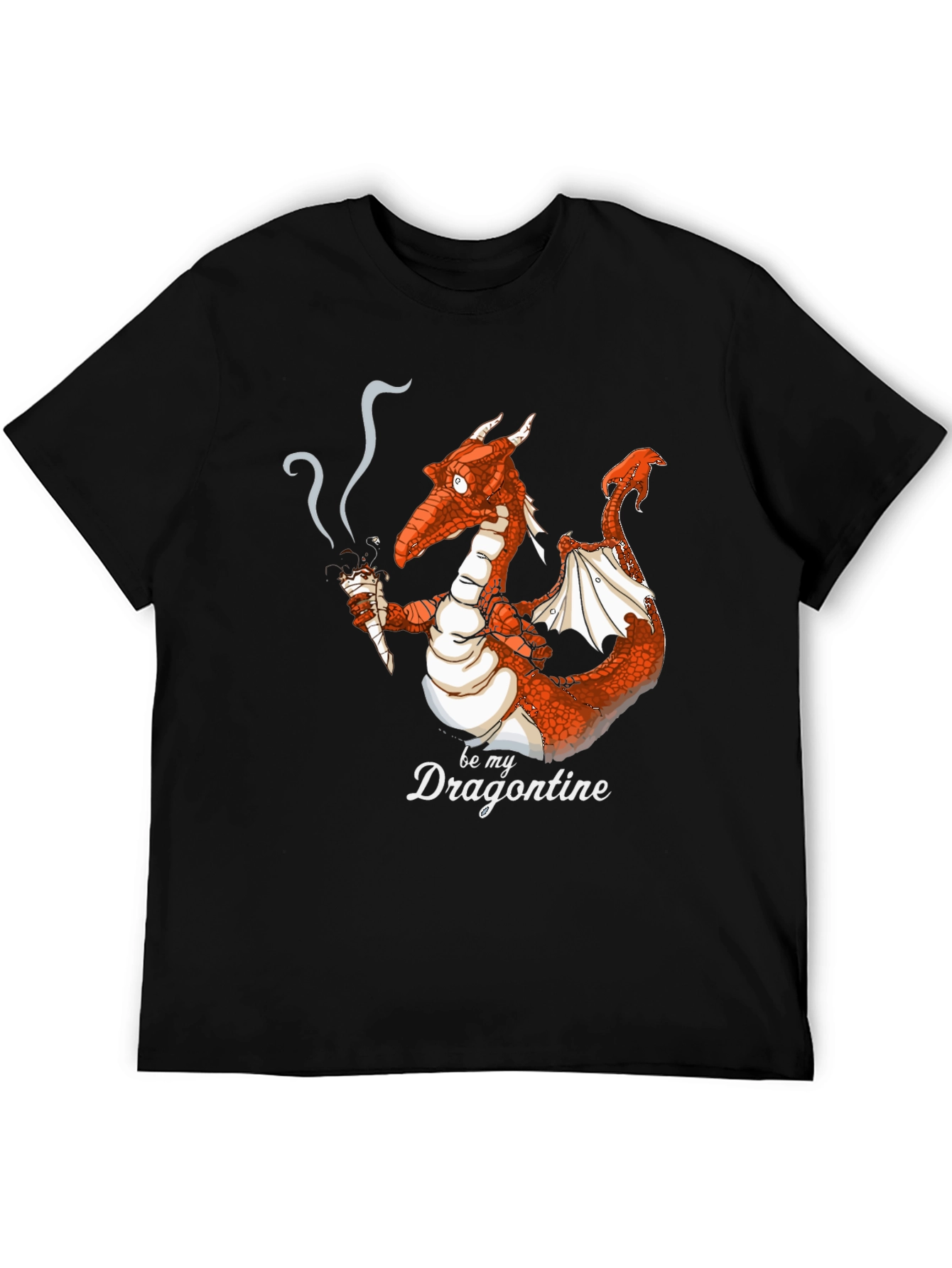 Black Dragon Smoking Ice Cream Funny Graphic Tee view 5