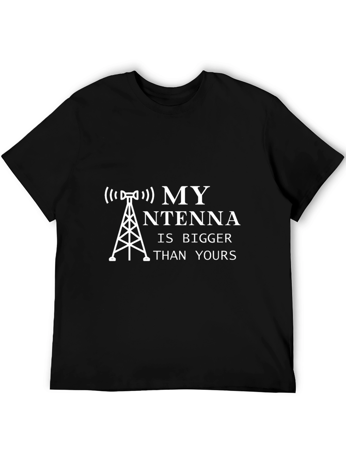 Black My Antenna is Bigger Funny T-Shirt view 5