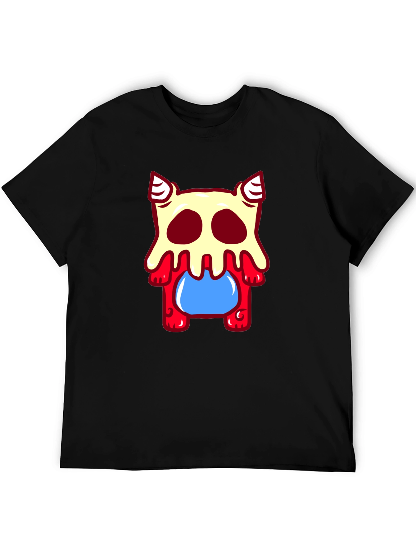 Black Cartoon Monster Graphic Tee - Black view 5