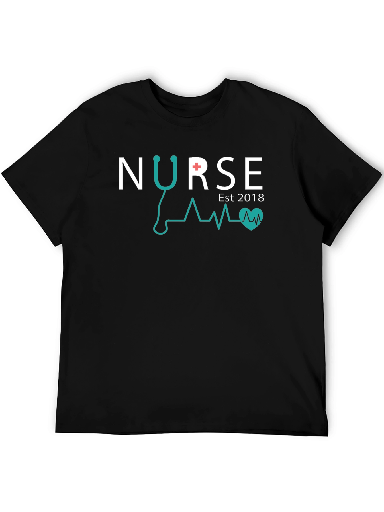 Black Nurse Est 2018 T-Shirt Black view 5