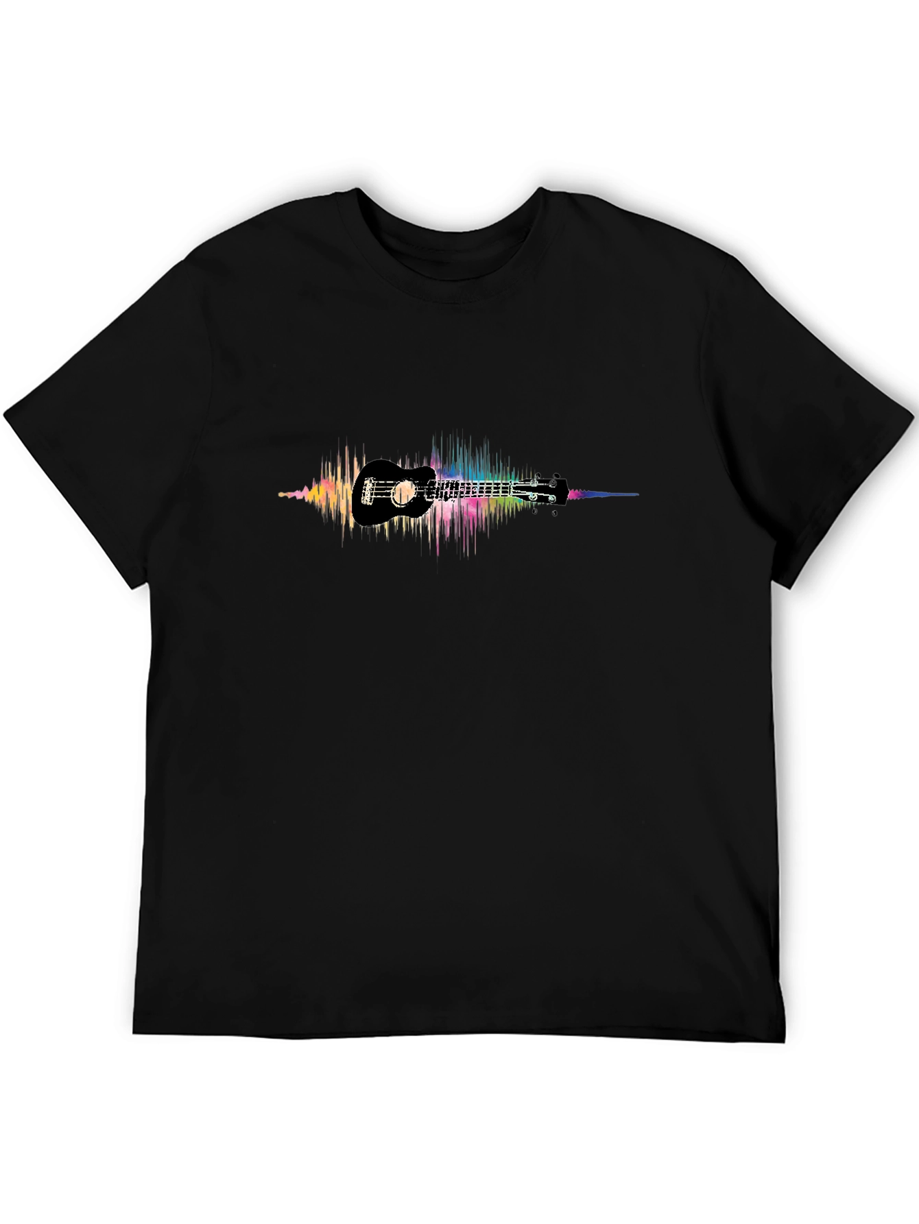 Black Ukulele Soundwave Graphic Tee view 5