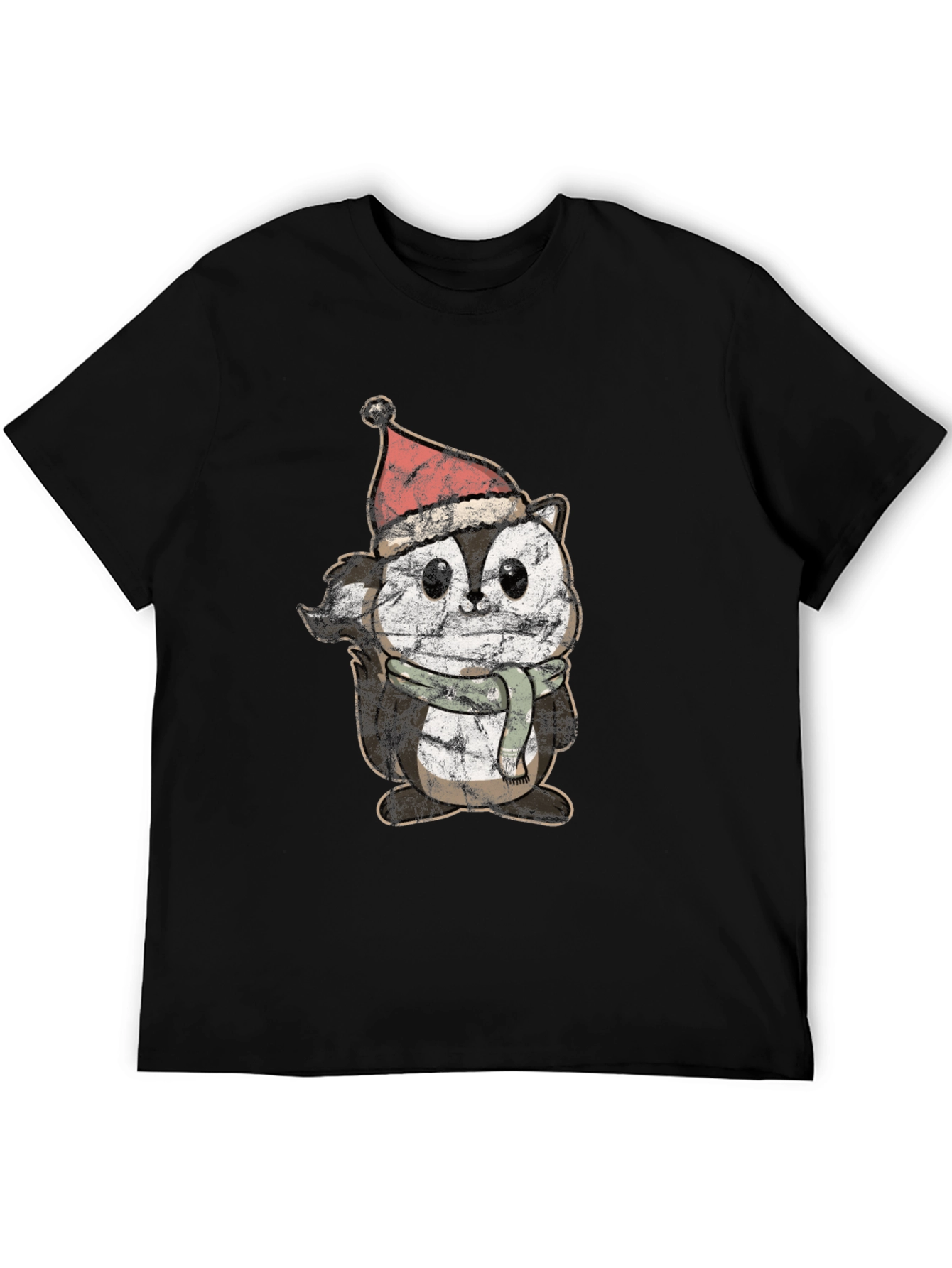 Black Holiday Squirrel Graphic T-Shirt view 5