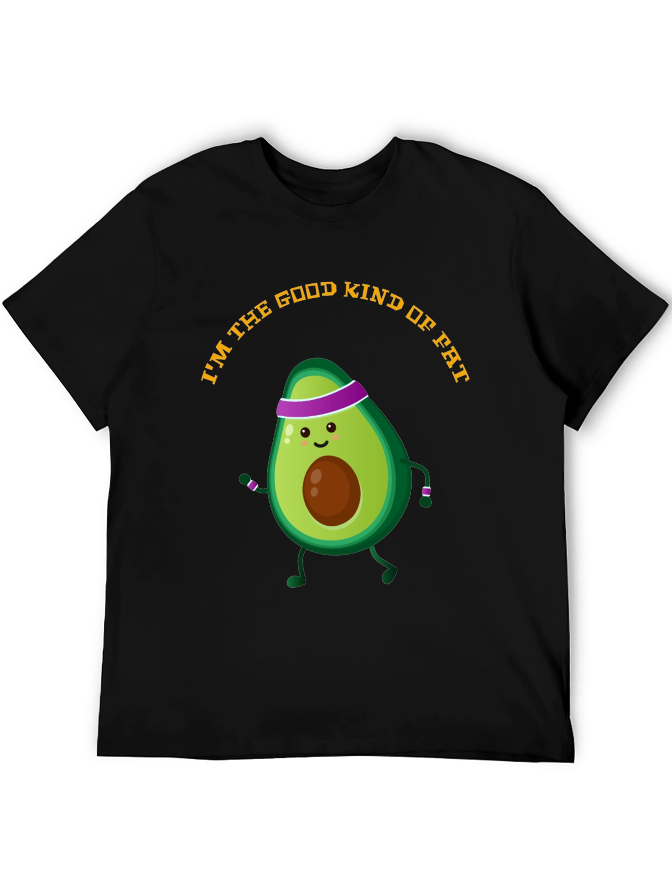 Black Avocado Gym Humor T-Shirt - Good Kind of Fat view 5