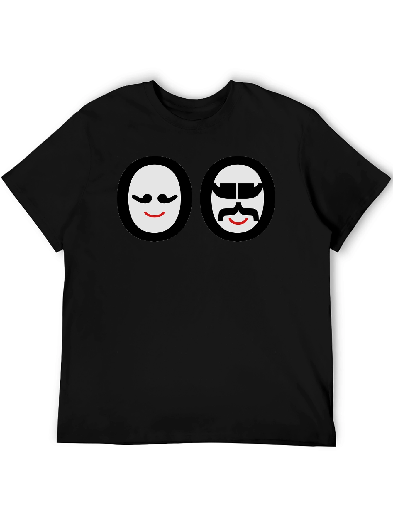 Black Funny Faces Graphic Black T-Shirt view 5