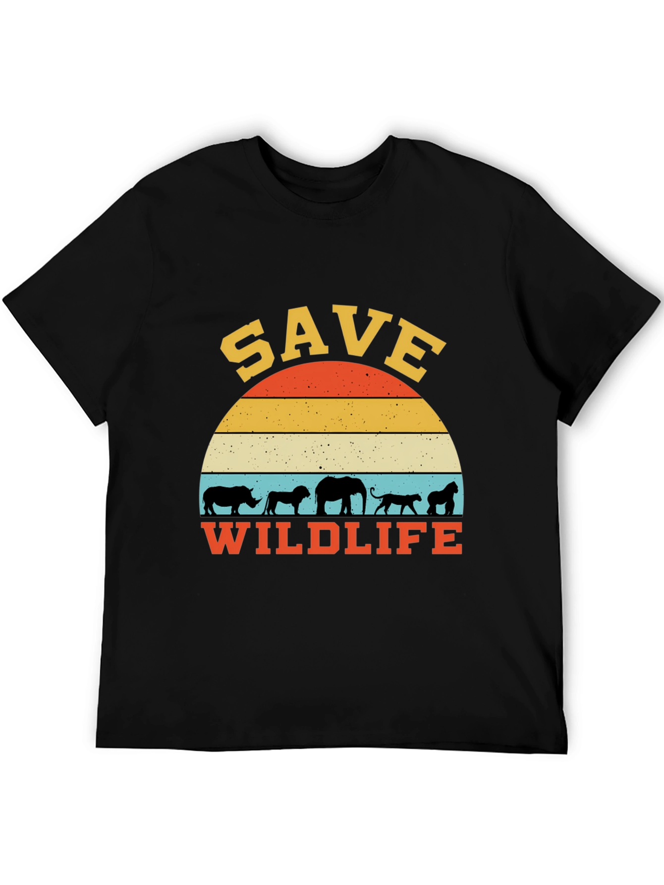 Black Save Wildlife T-Shirt - Graphic Tee view 5