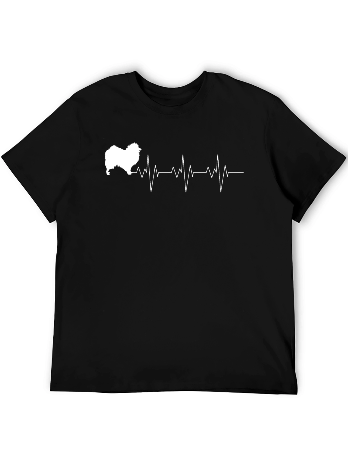 Black Dog Heartbeat Graphic Tee - Black Cotton T-Shirt view 5