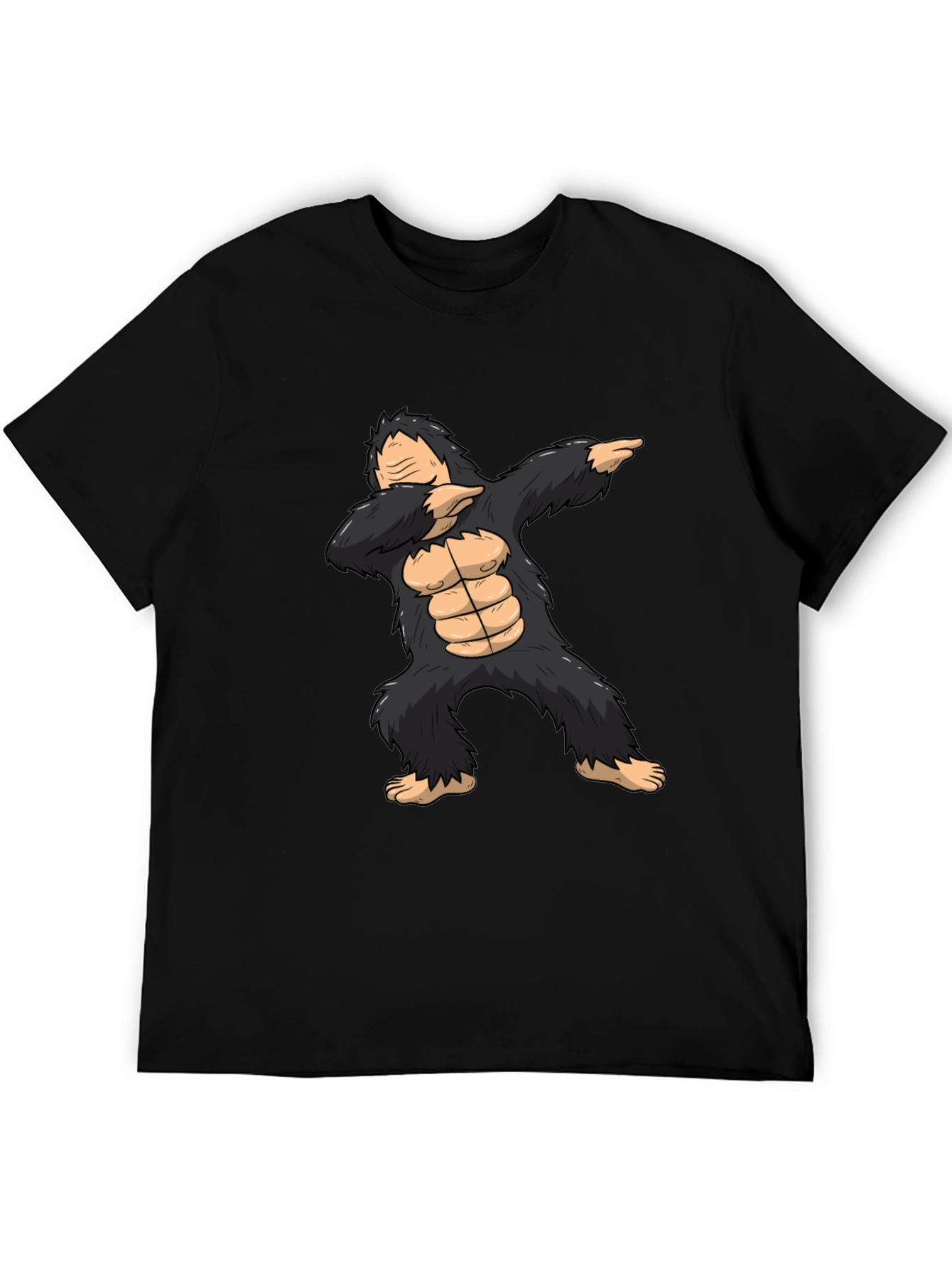 Black Dabbing Gorilla Graphic Tee - Black view 5
