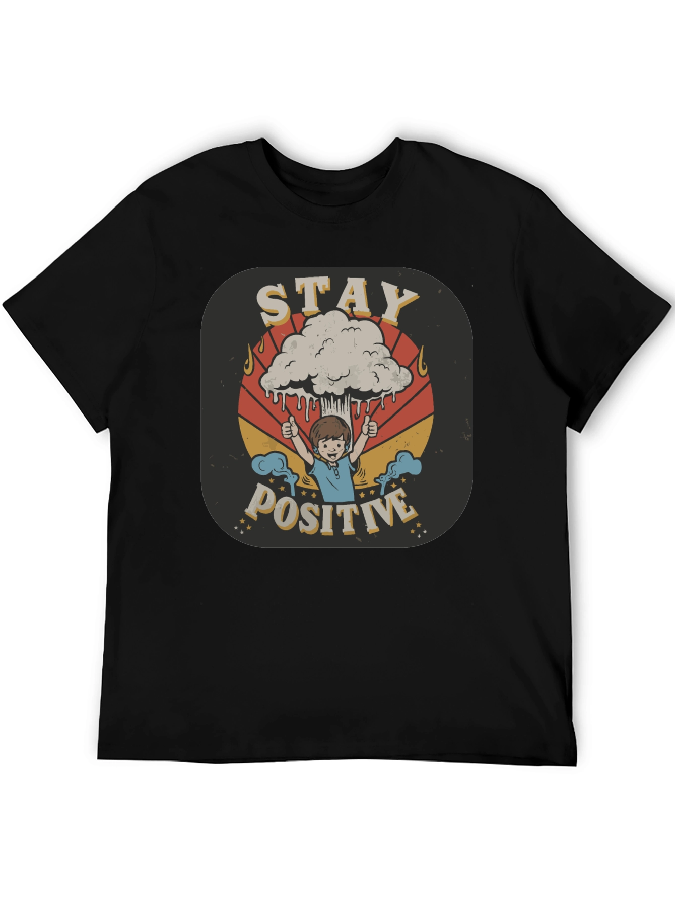 Black Stay Positive Graphic Tee - Unisex Black T-Shirt view 5
