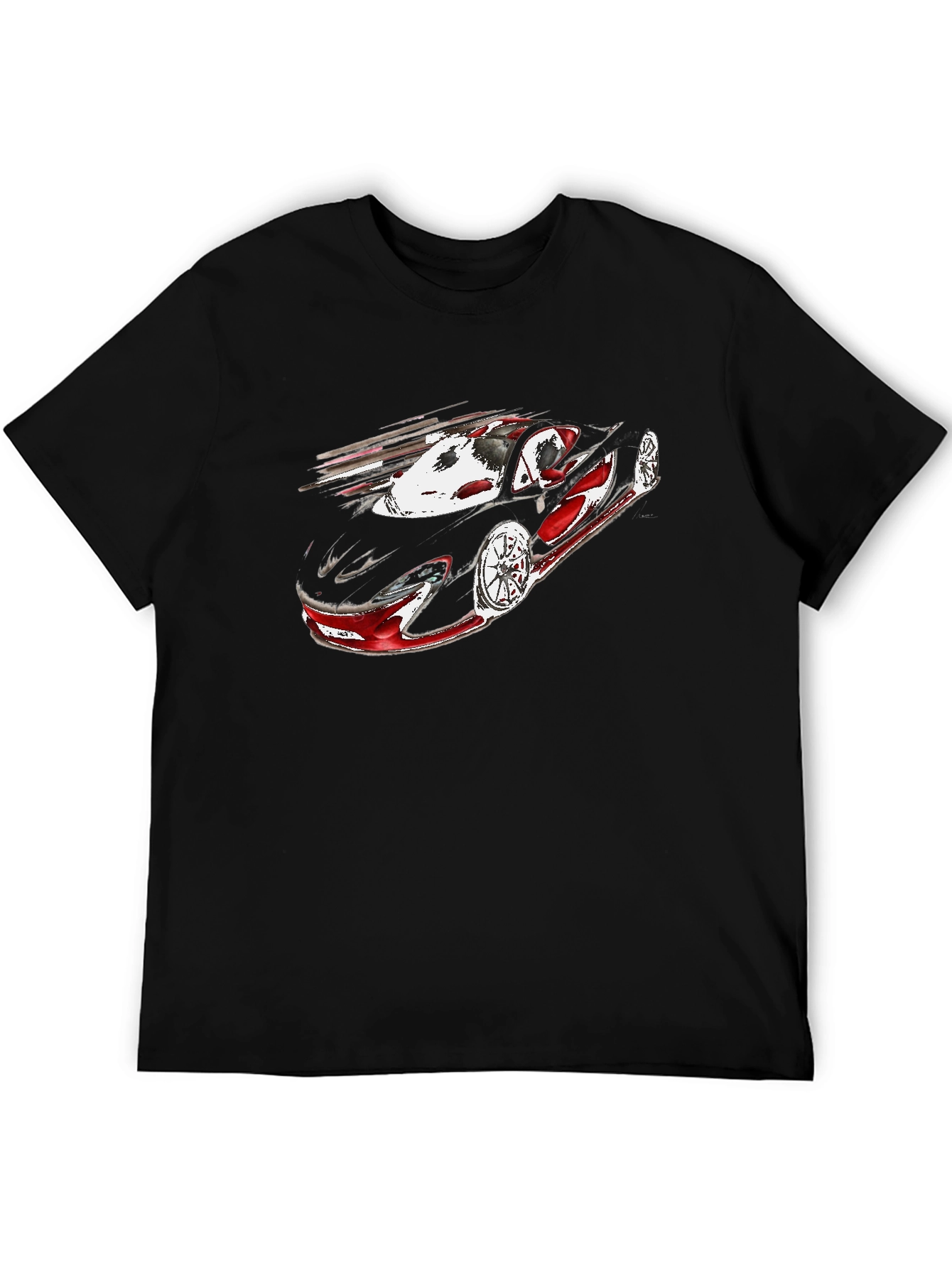 Black Sleek Black Car Graphic Tee - Motorsport Fashion view 5