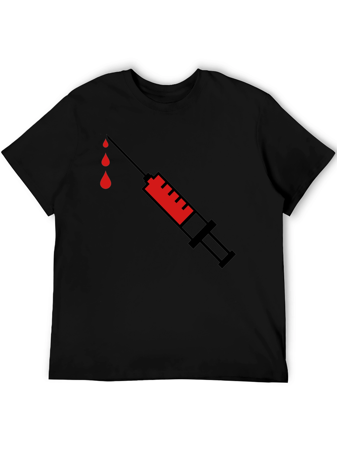 Black Syringe Graphic Tee - Black Cotton T-Shirt view 5