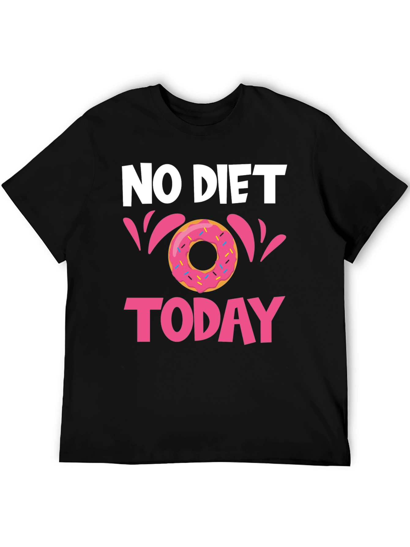 Black No Diet Today Donut T-Shirt - Fun Casual Tee view 5