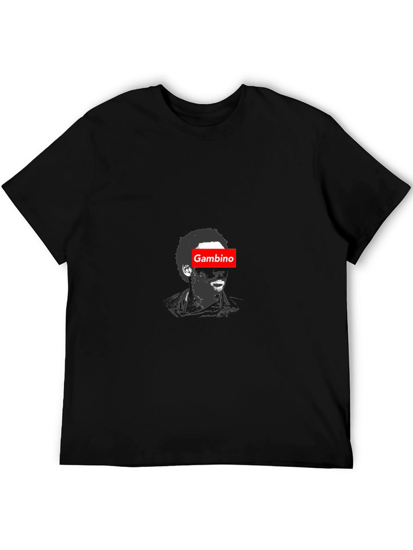 Gambino Portrait Graphic Tee - Stylish Black Cotton T-Shirt - 5