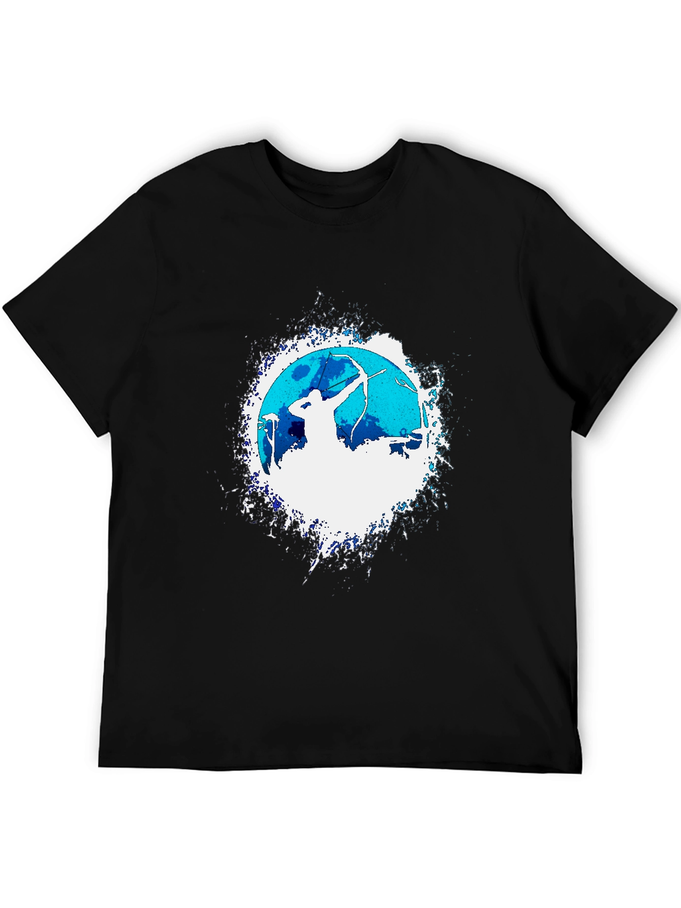 Black Archer Graphic Tee - Moonlit Silhouette Black T-Shirt view 5