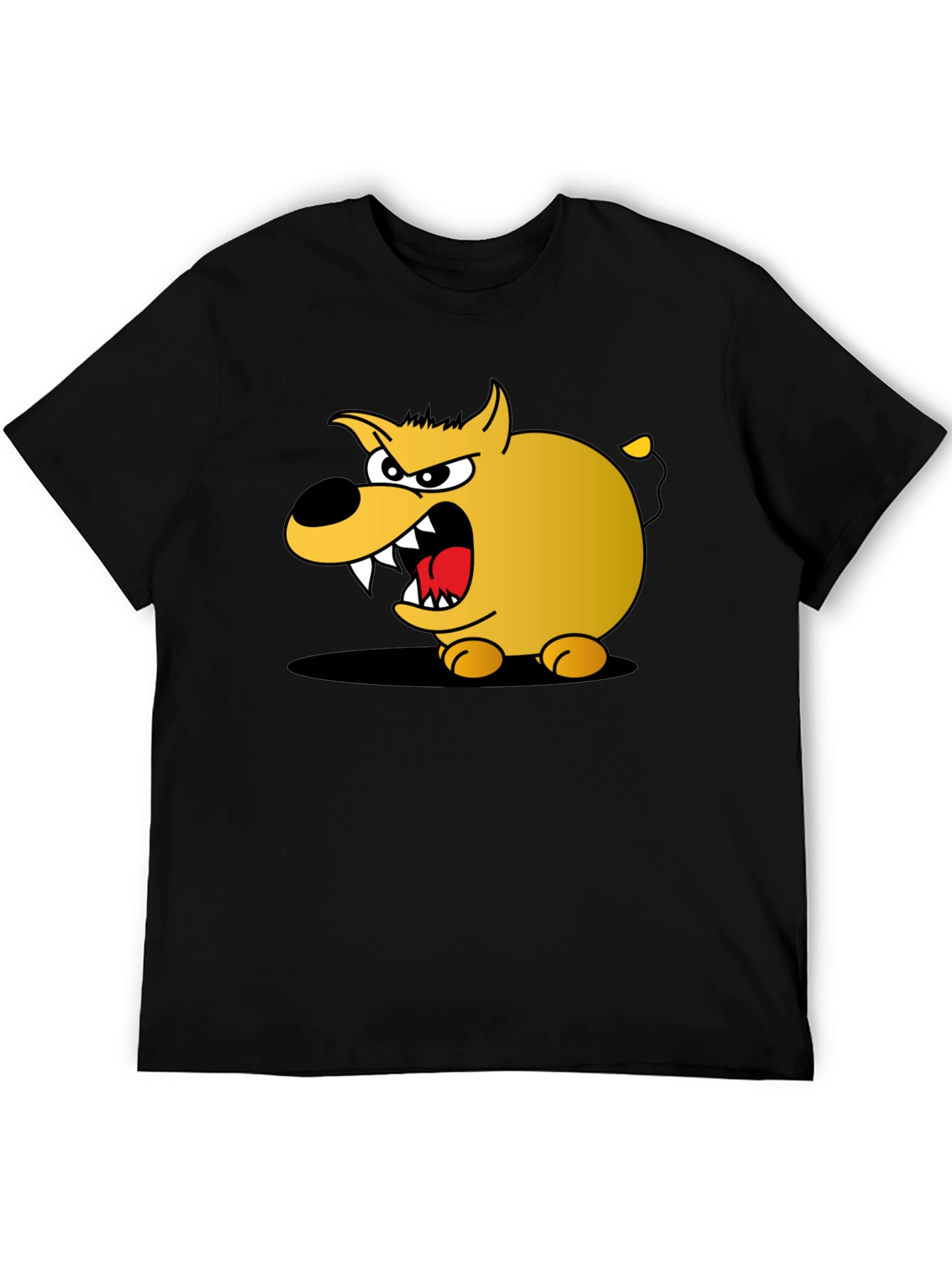 Black Cartoon Dog Graphic T-Shirt - Black Cotton Tee view 5
