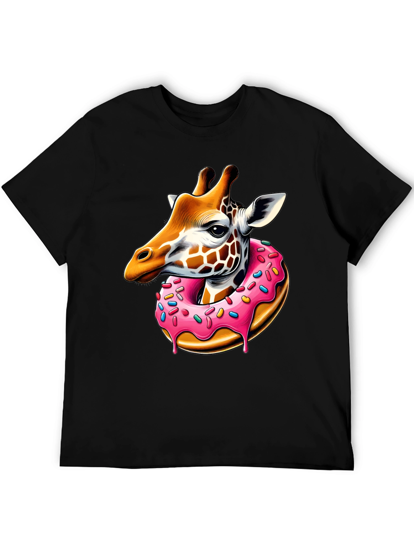 Black Giraffe Donut T-Shirt: Sweet Style! view 5
