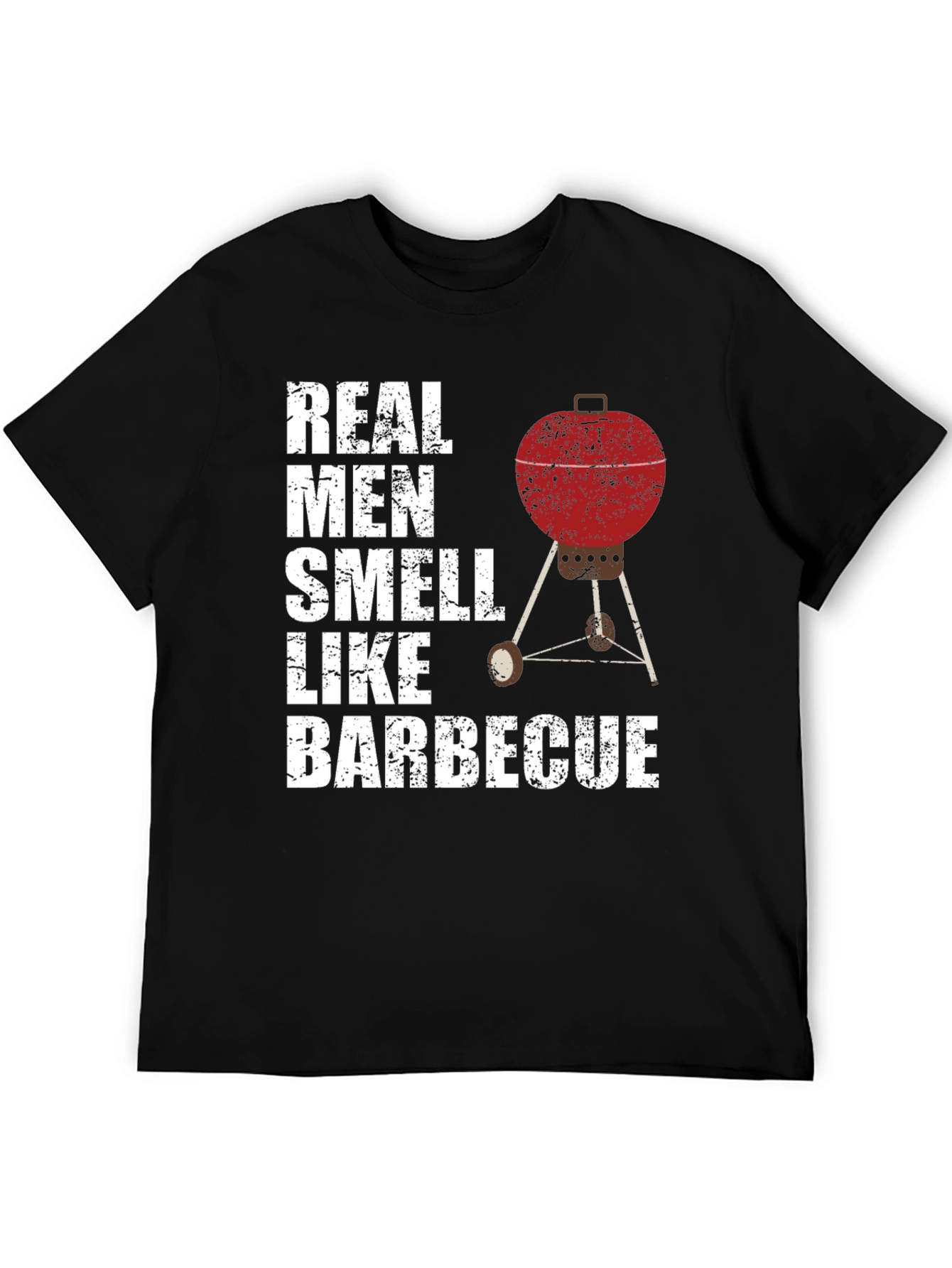 Black Real Men Smell Like Barbecue T-Shirt view 5