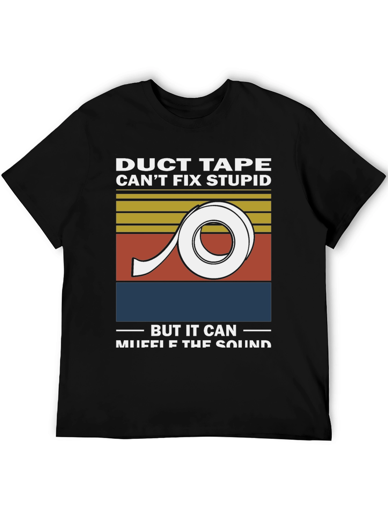 Black Duct Tape Muffle Funny Humor T-Shirt view 5