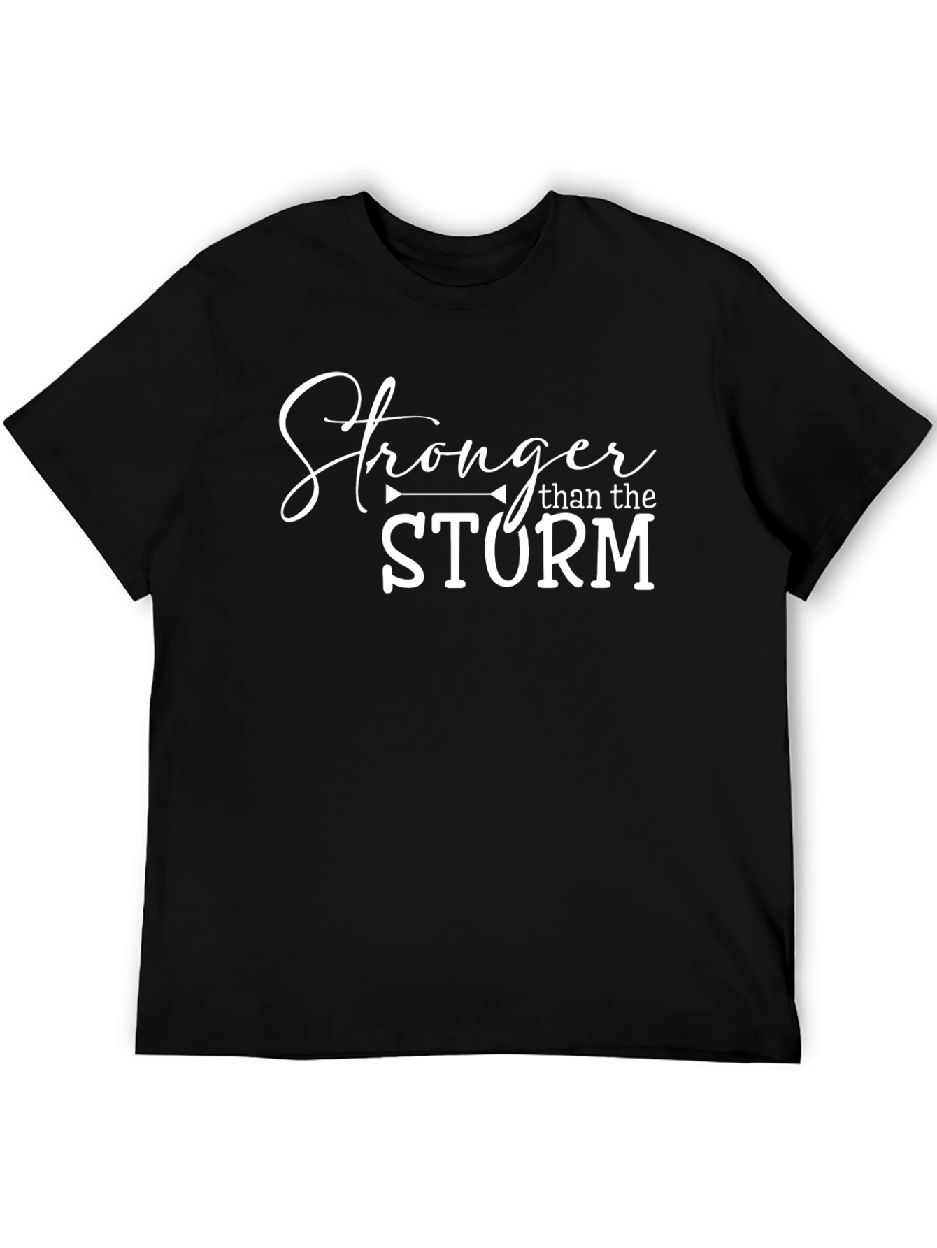 Black Stronger Than The Storm Black Graphic Tee view 5