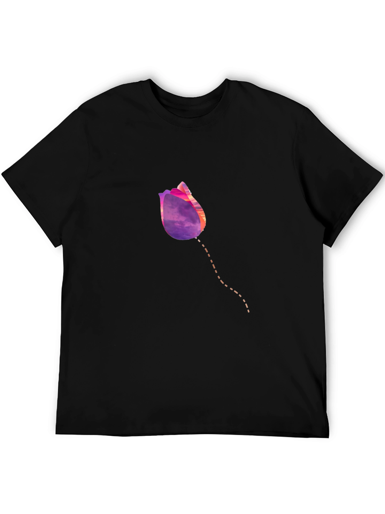 Black Tulip Sunset Graphic T-Shirt - Modern Casual Tee view 5