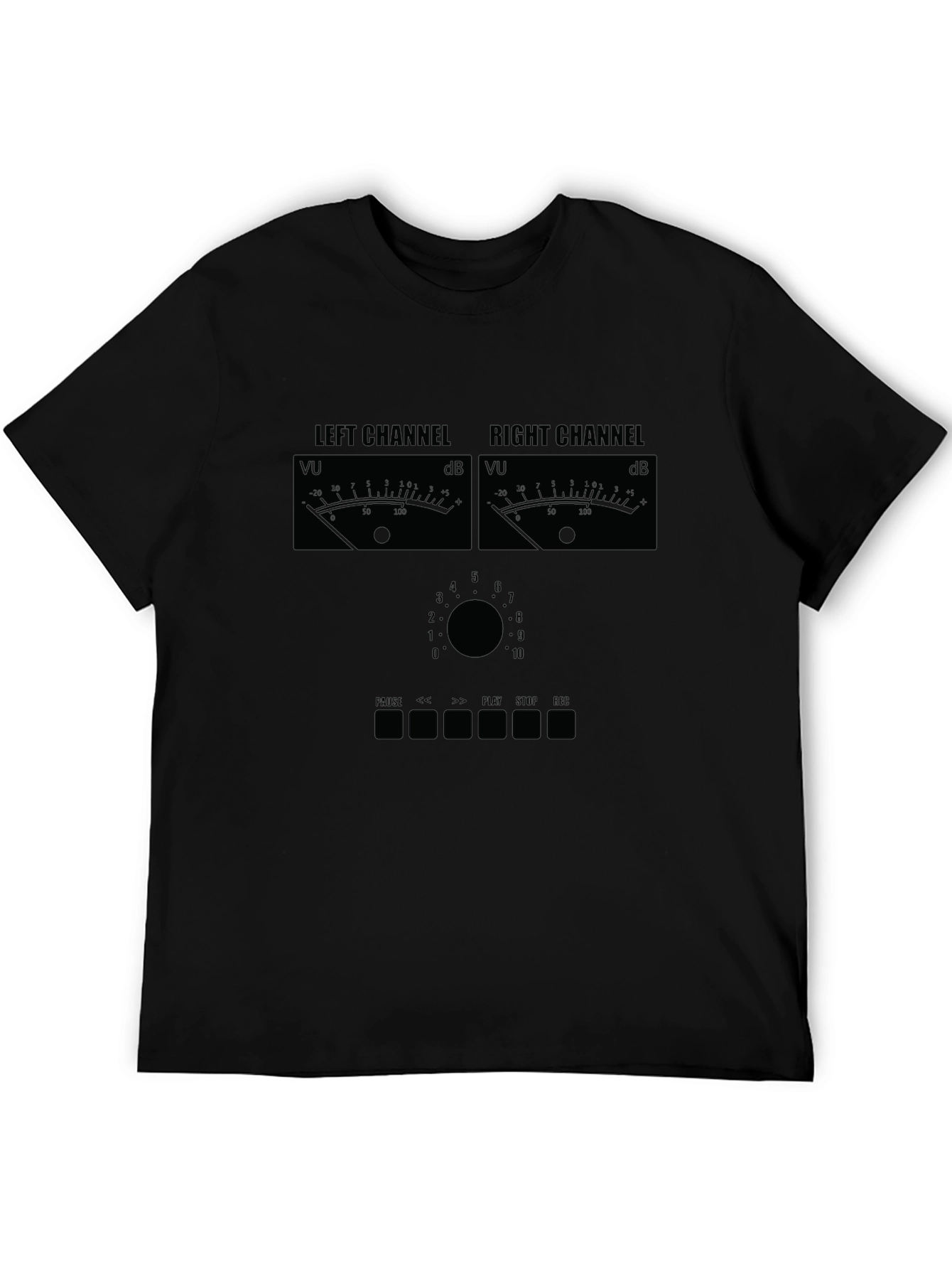 Black Analog Audio Mixer Graphic Tee - Black view 5