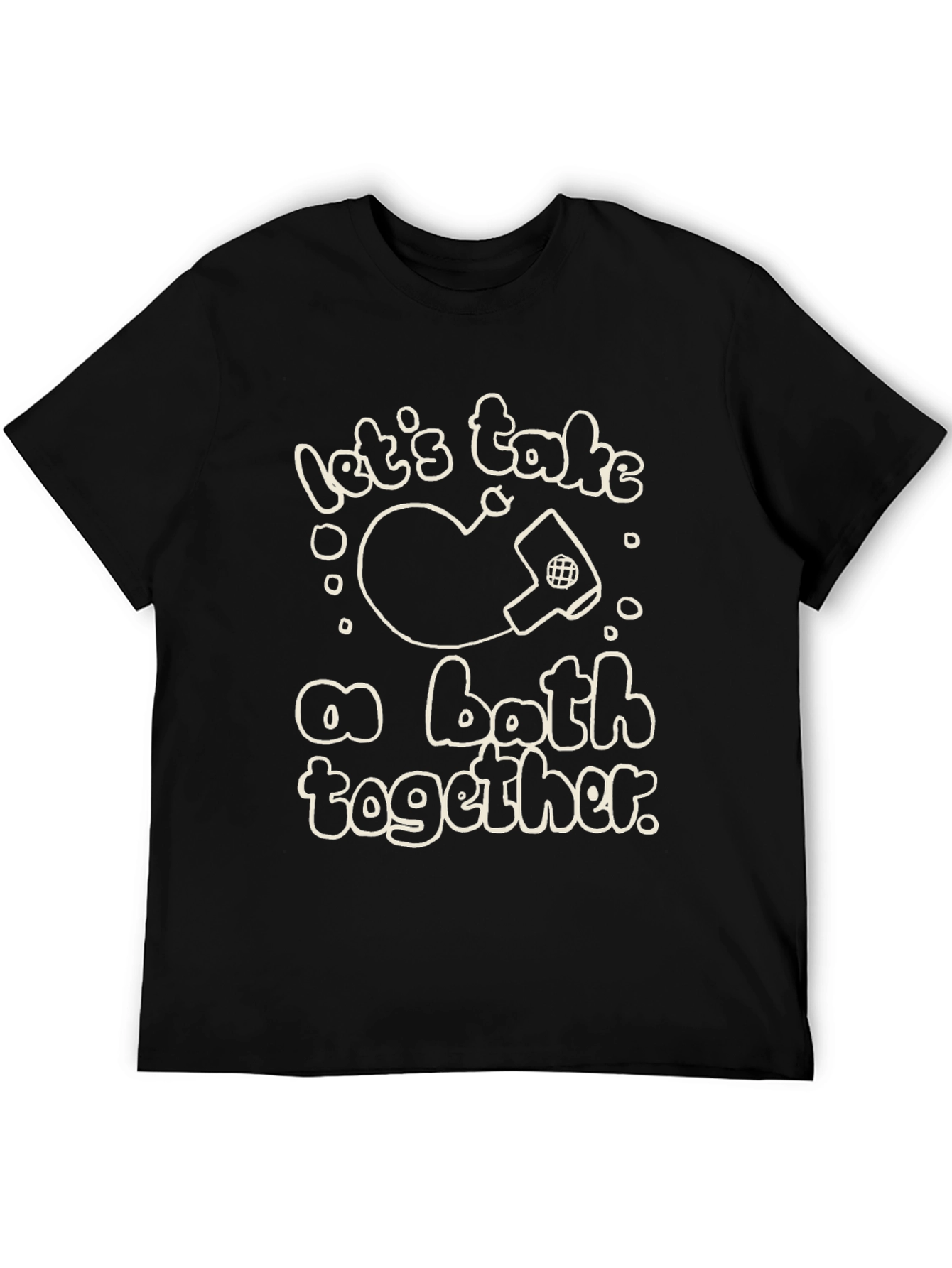 Black Funny Bath Together T-Shirt view 5