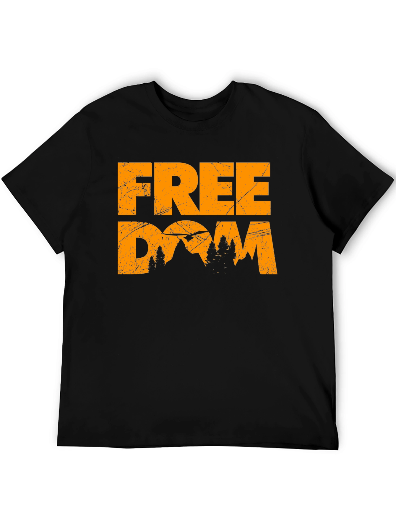 Black Freedom Mountain Graphic Tee - Black view 5