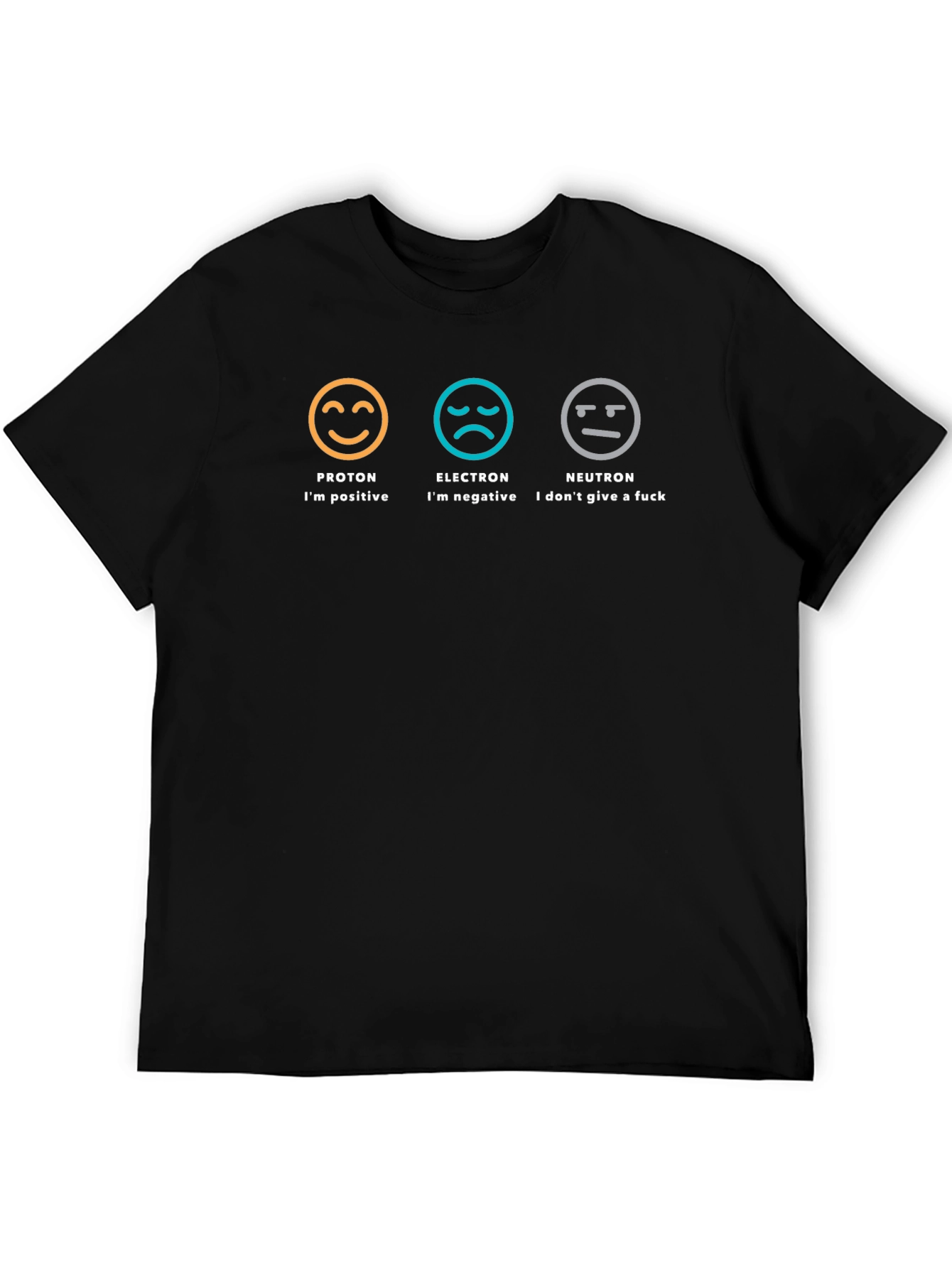Black Proton Electron Neutron Funny Science T-Shirt view 5