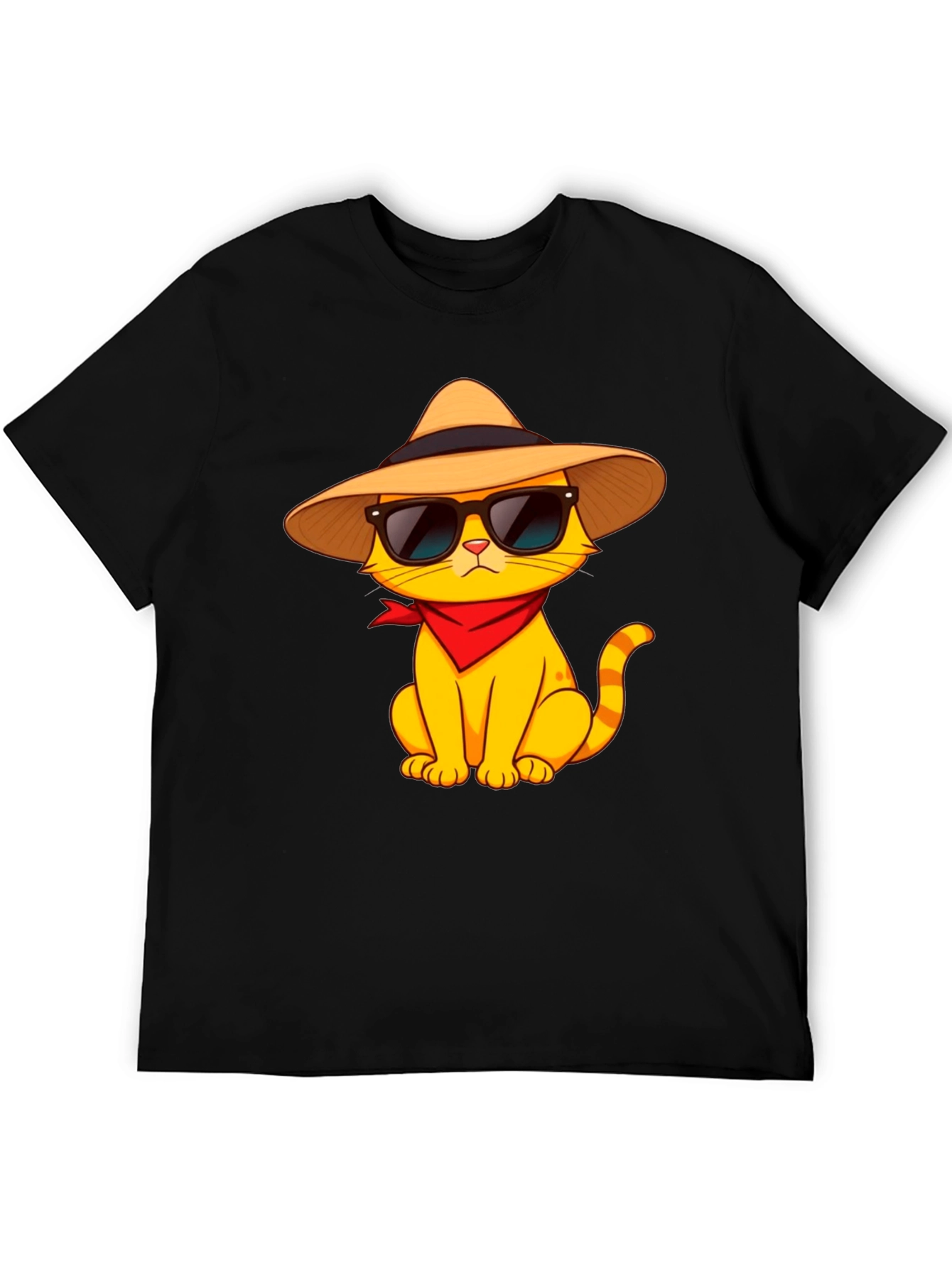 Black Cool Cat T-Shirt - Stylish Graphic Tee view 5