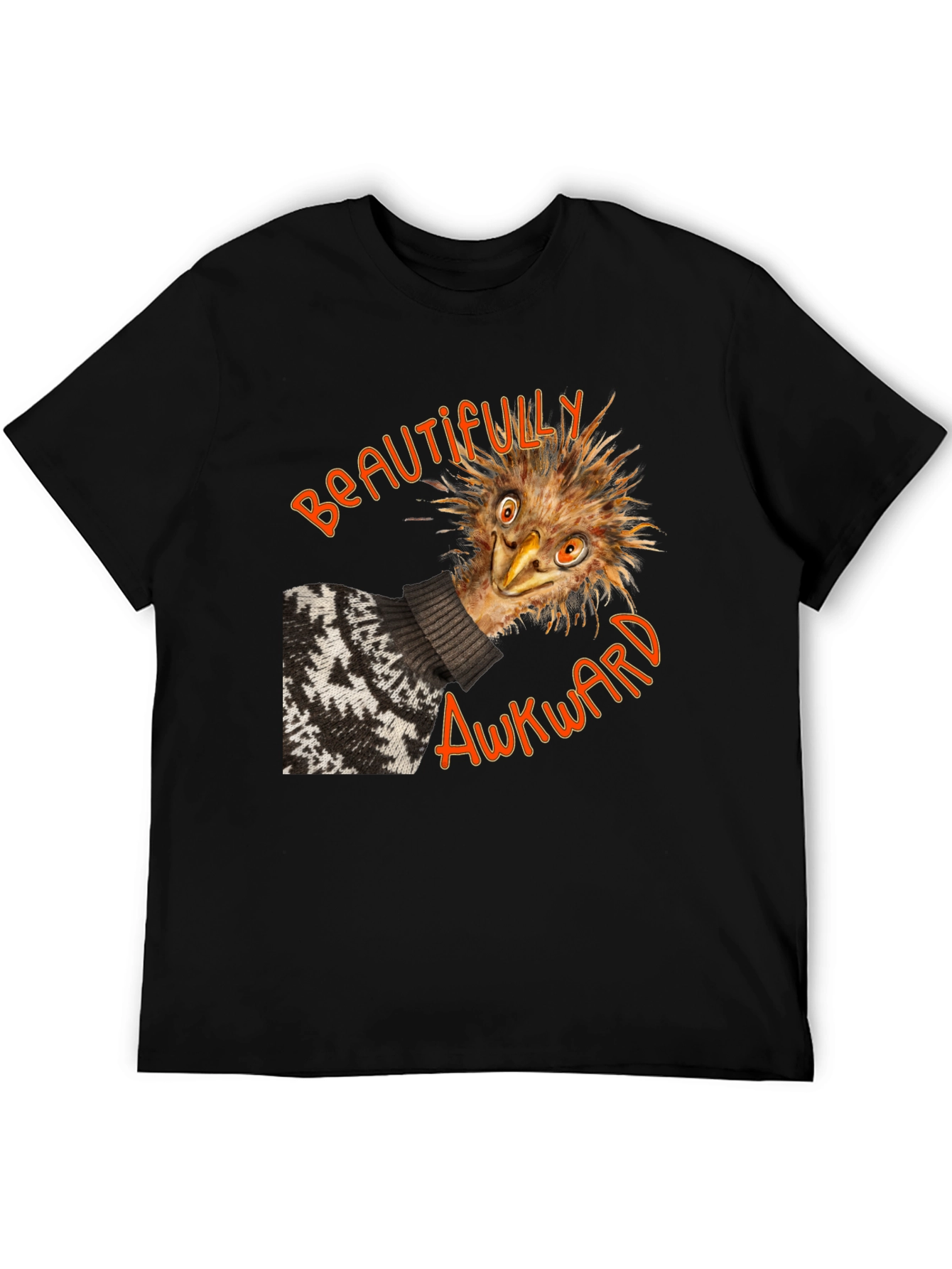 Black Beautifully Awkward Emu Graphic Tee view 5