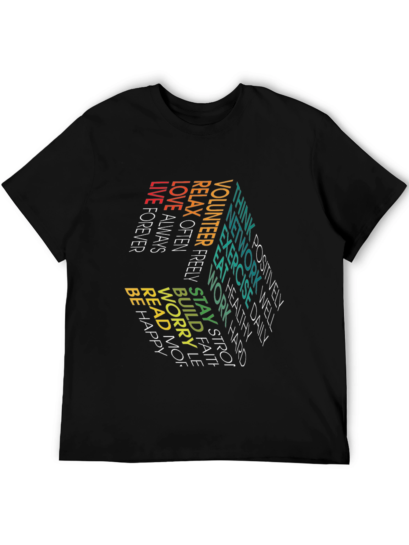 Black Inspirational Word Art T-Shirt view 5