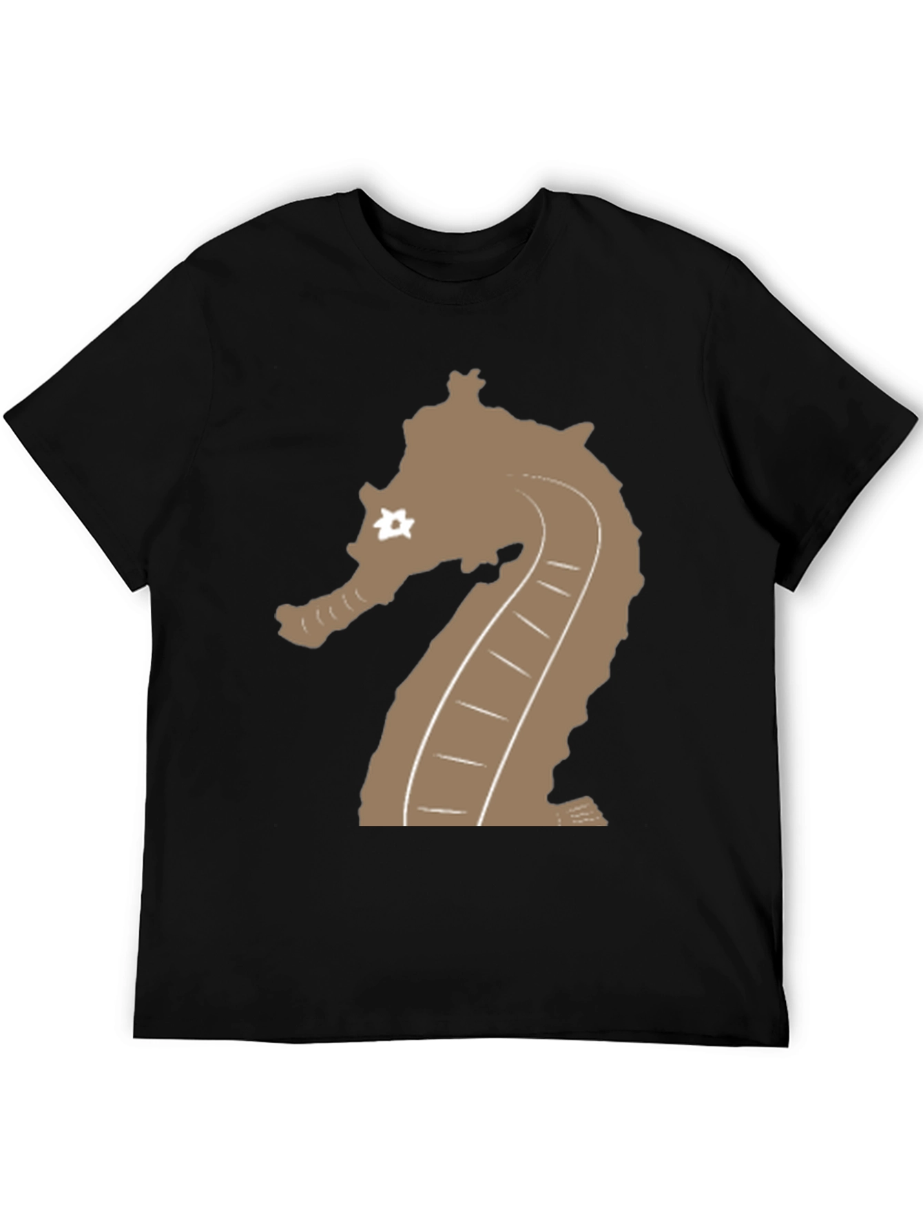Black Black T-Shirt with Seahorse Graphic view 5