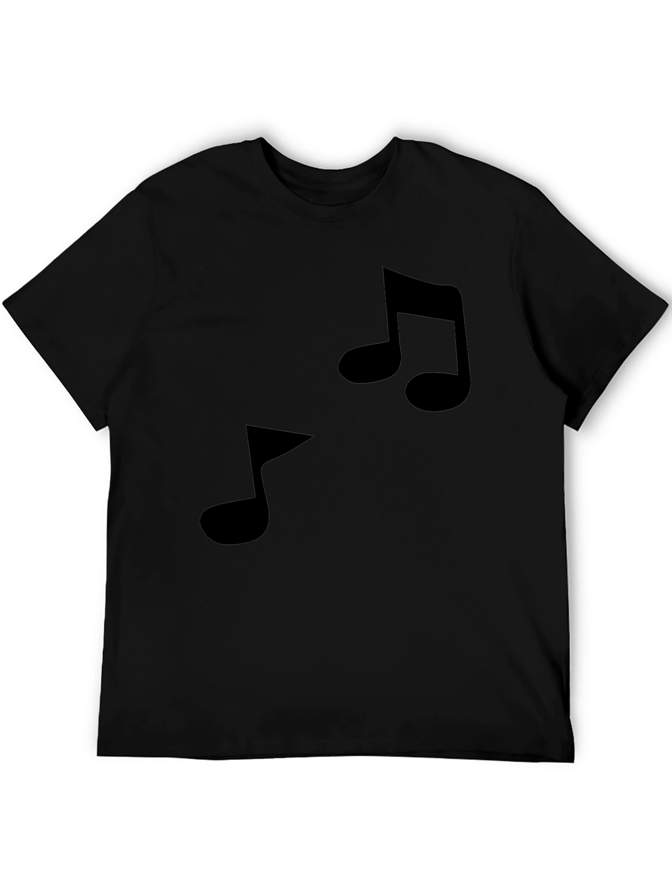 Black Musical Note Graphic Tee - Black Cotton Comfort view 5