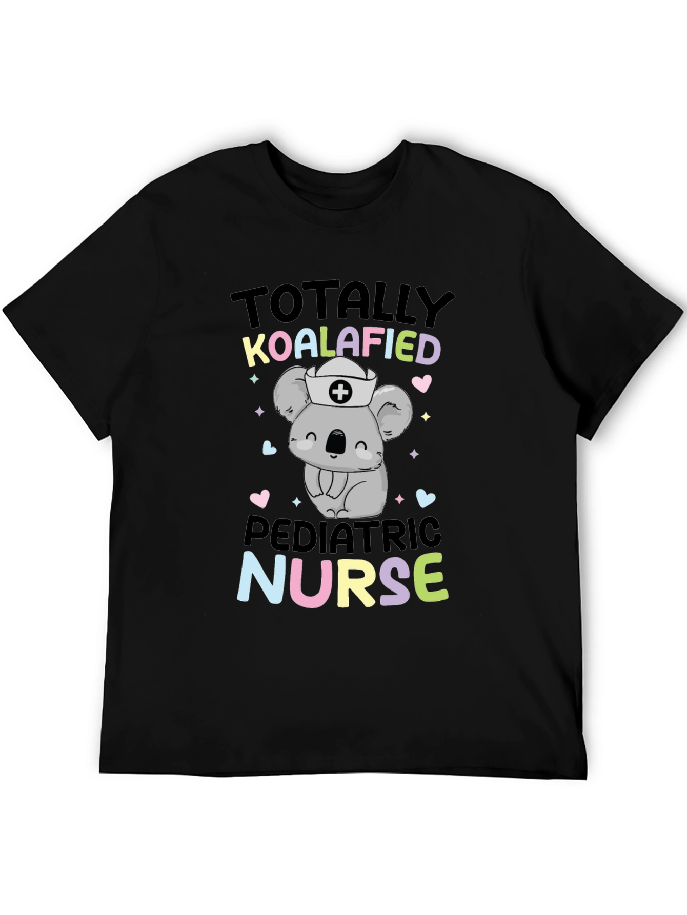Black Totally Koalafied Pediatric Nurse T-Shirt view 5