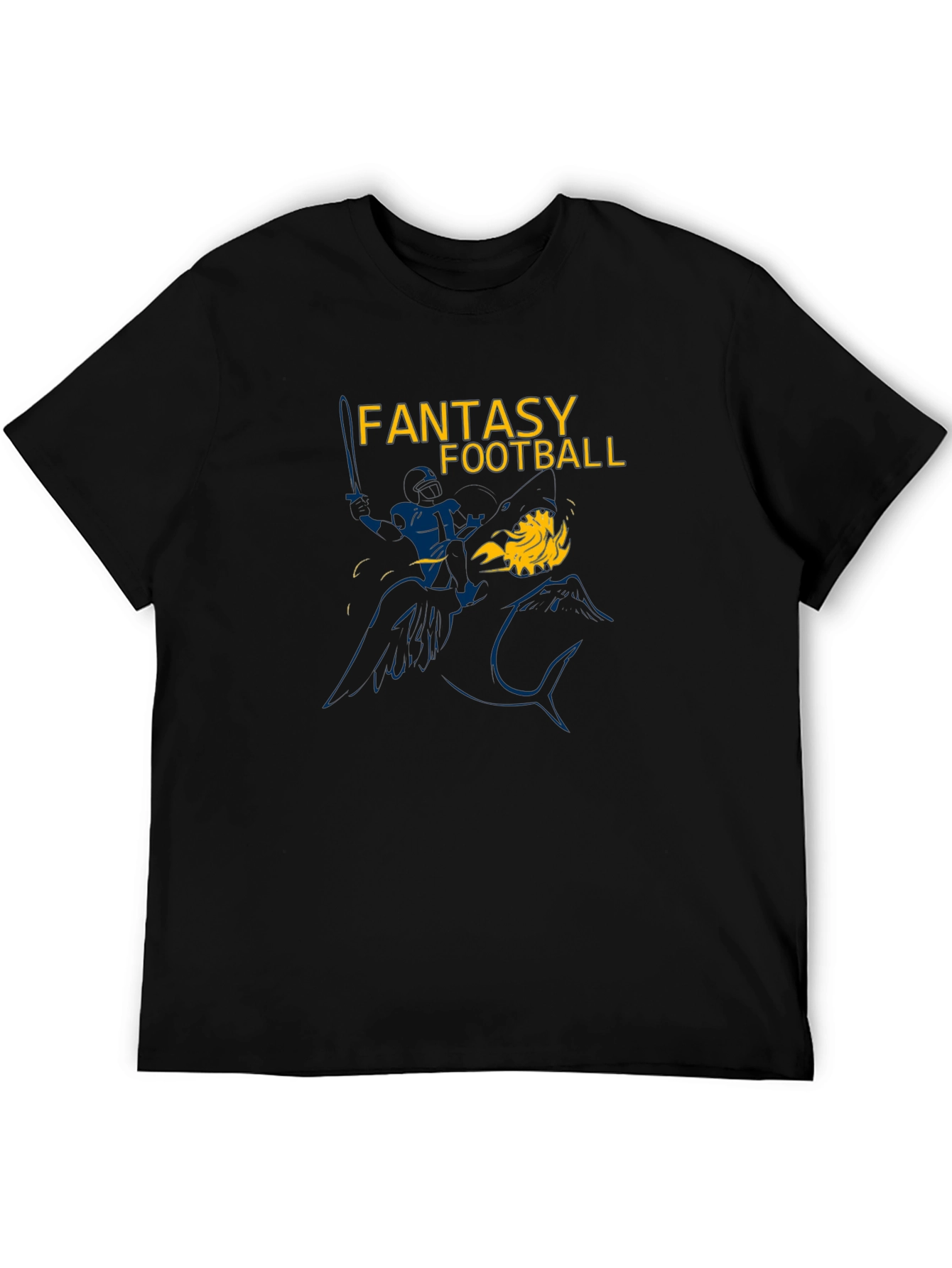 Black Fantasy Football Black Graphic Tee for Men view 5