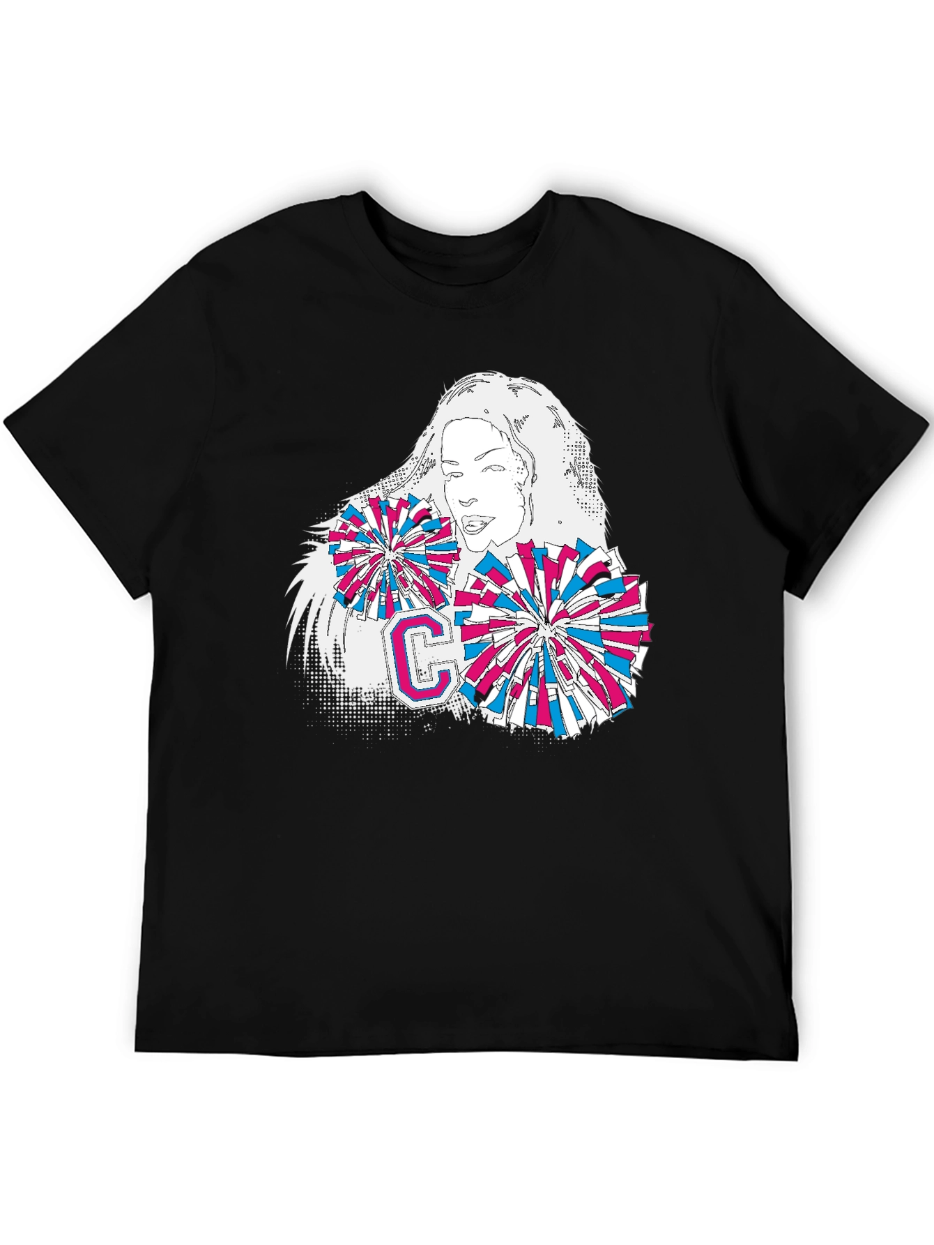 Black Cheerleader Graphic T-Shirt - Stylish Cotton Tee view 5