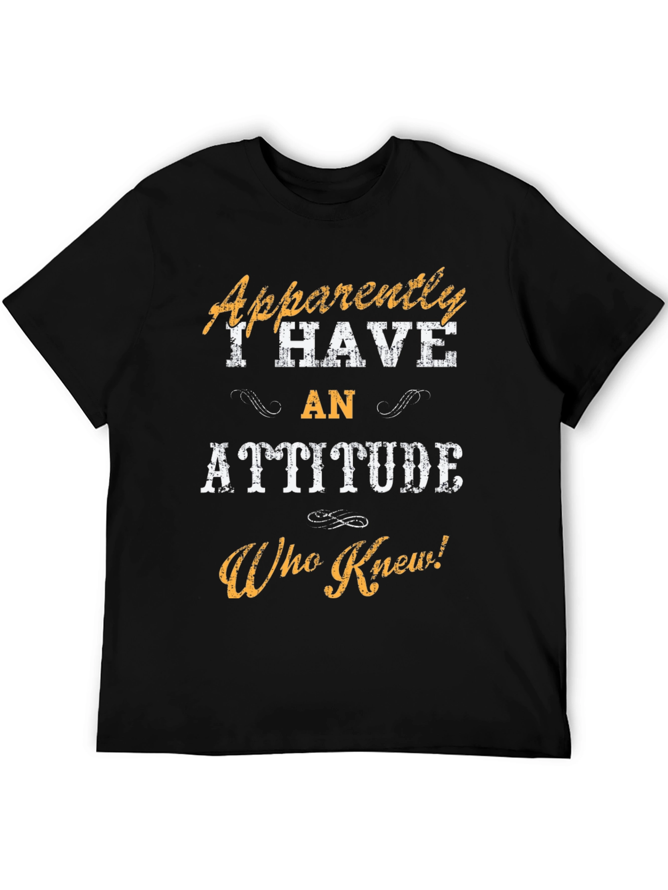 Black Attitude T-Shirt: Funny Sarcastic Men's Tee view 5