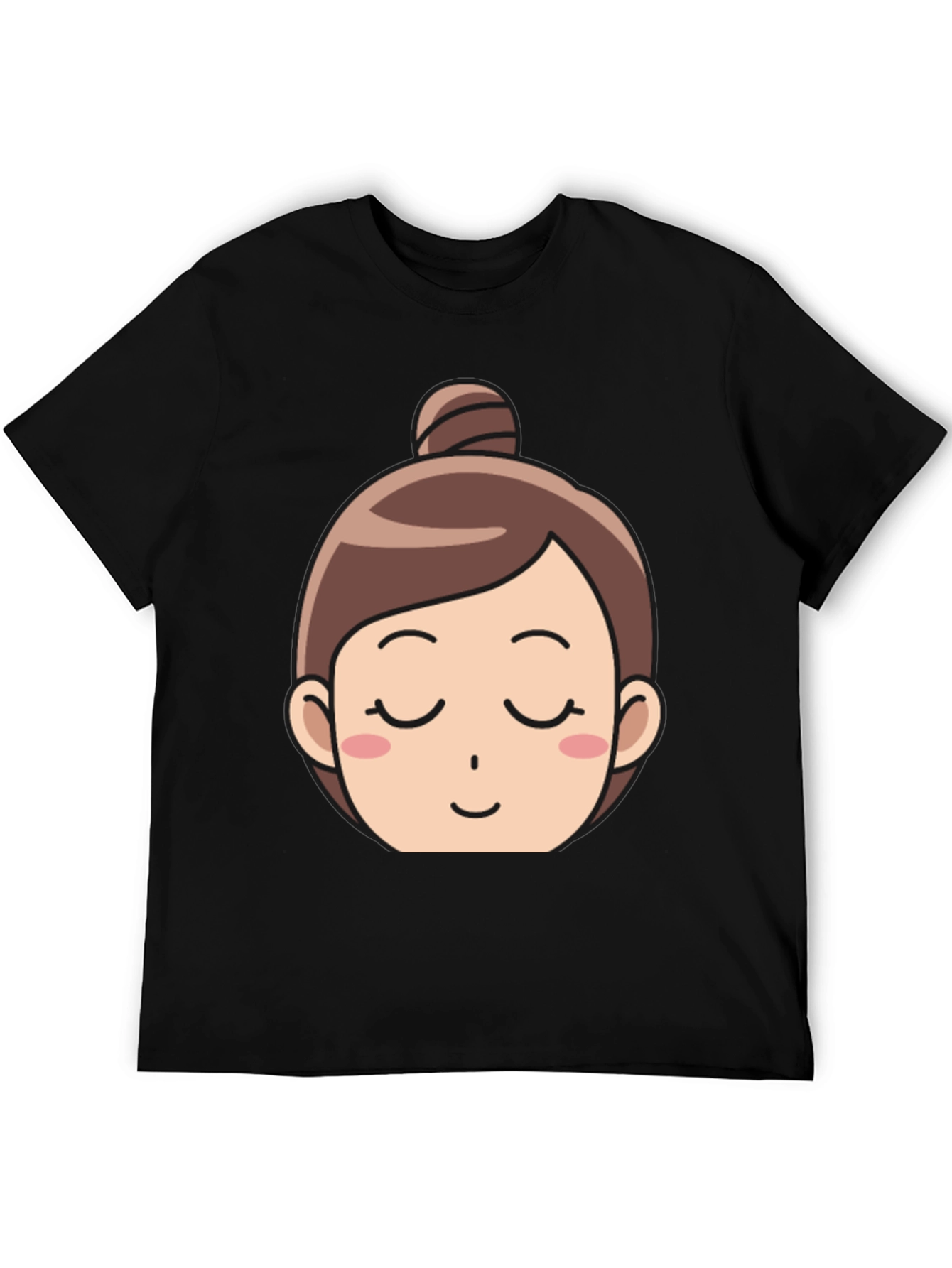 Black Cartoon Girl Face T-Shirt view 5