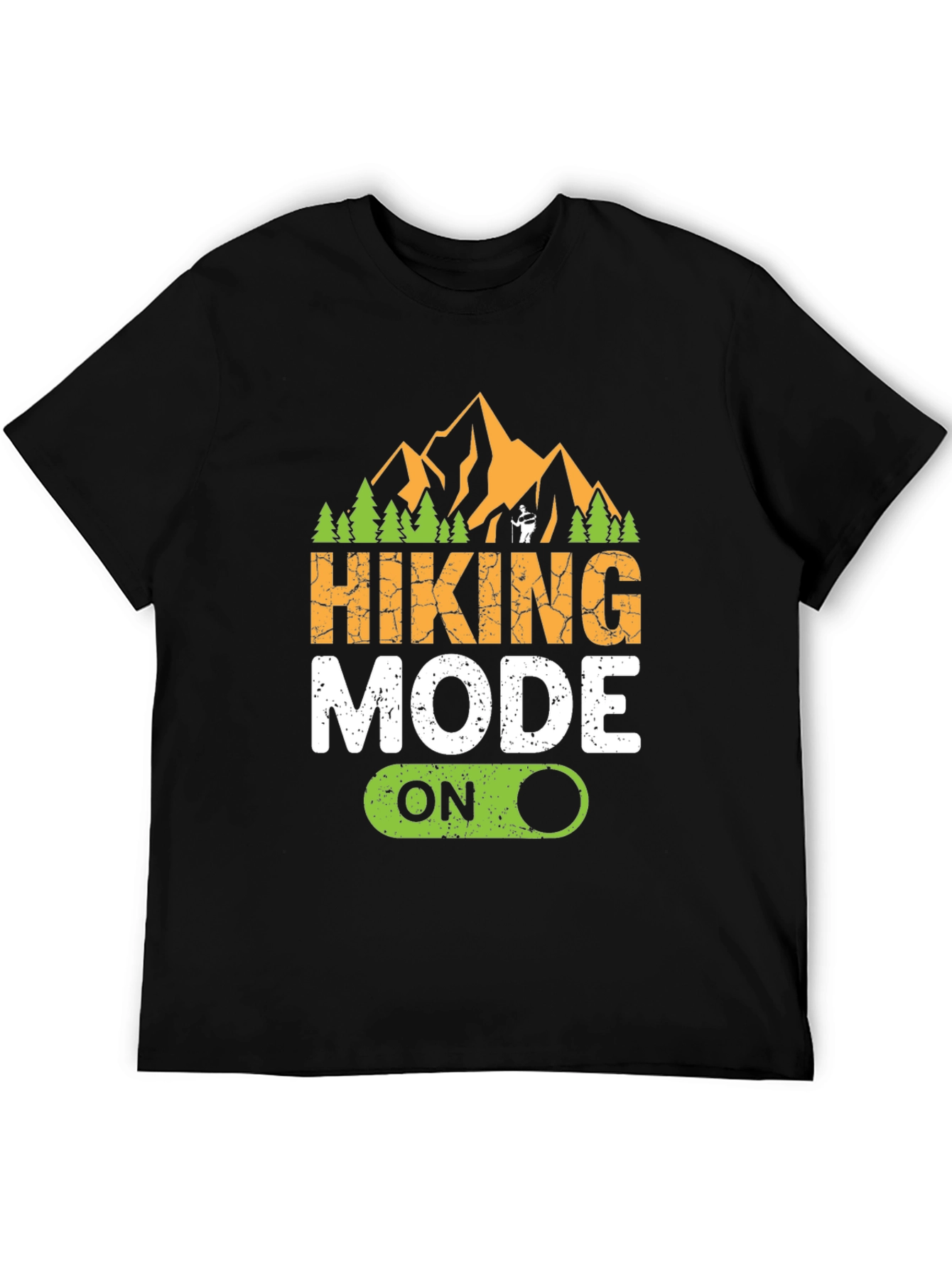 Black Hiking Mode On Graphic Tee - Adventure Ready! view 5