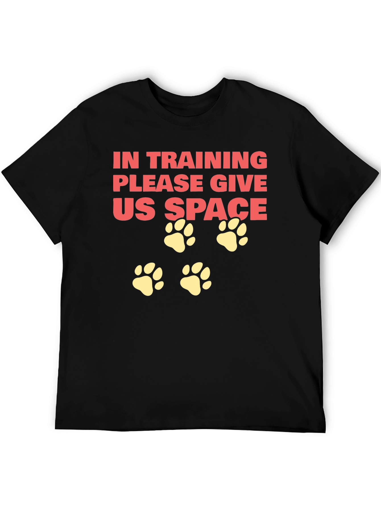 Black In Training Dog Paw Print T-Shirt view 5