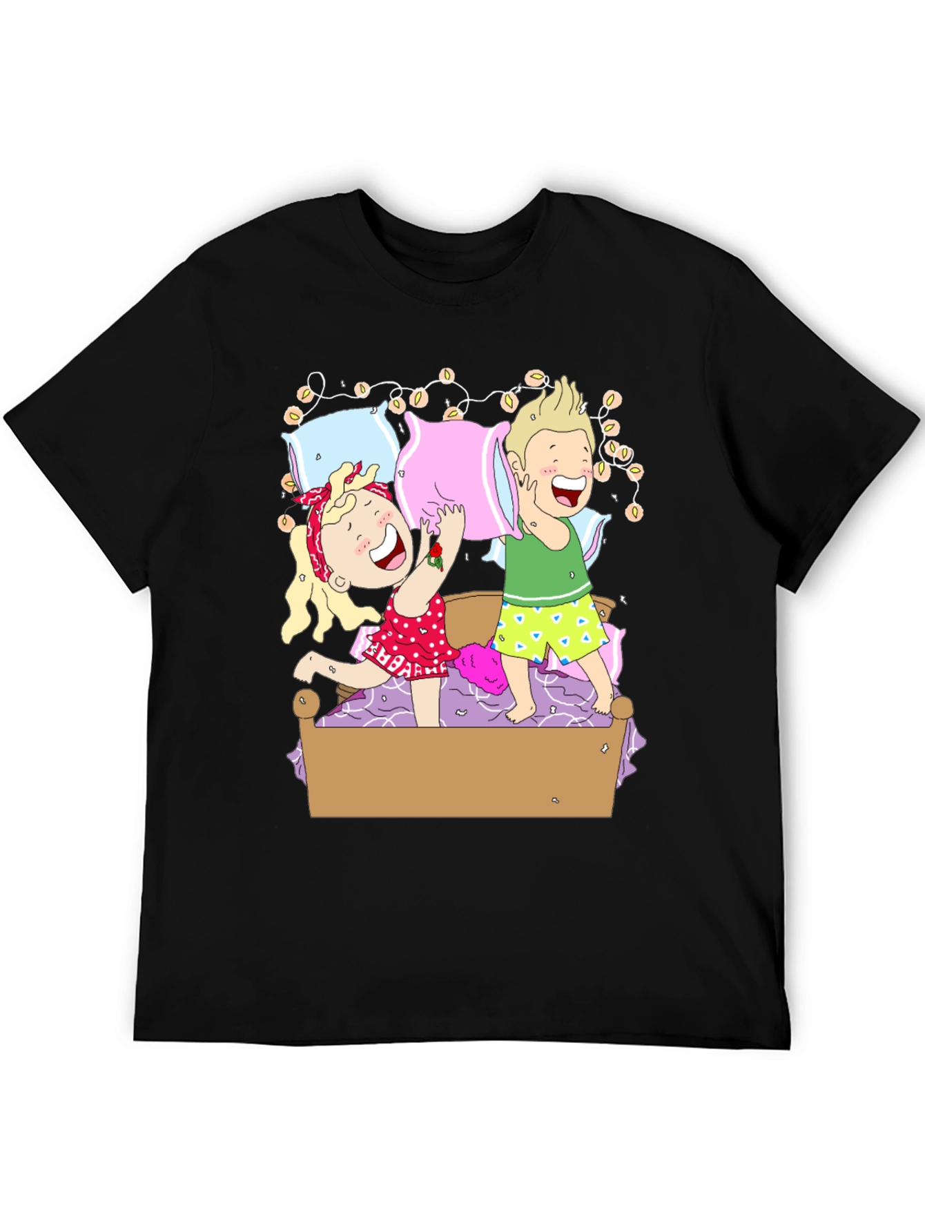 Black Pillow Fight T-Shirt view 5