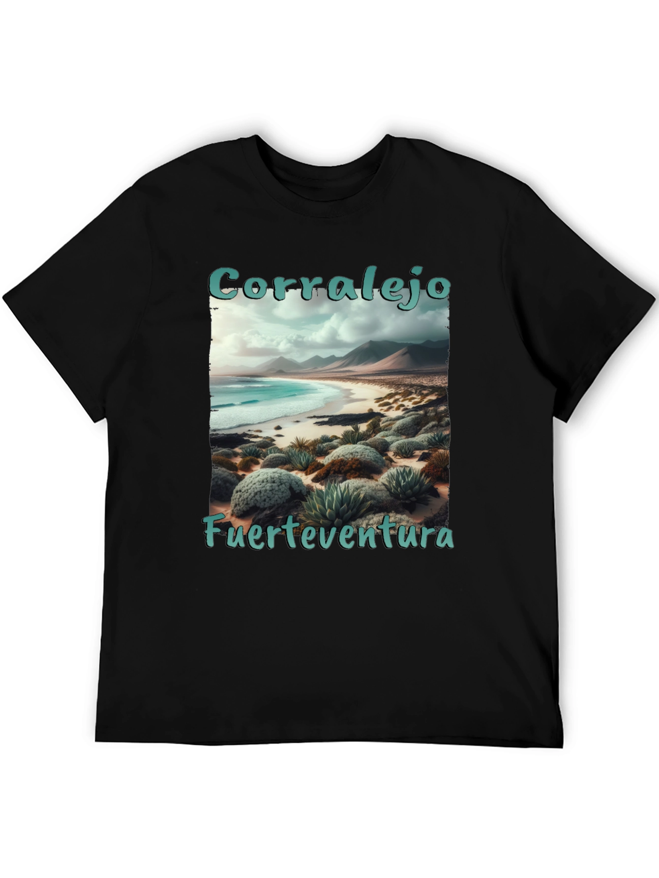 Black Corralejo Fuerteventura Beach T-Shirt view 5