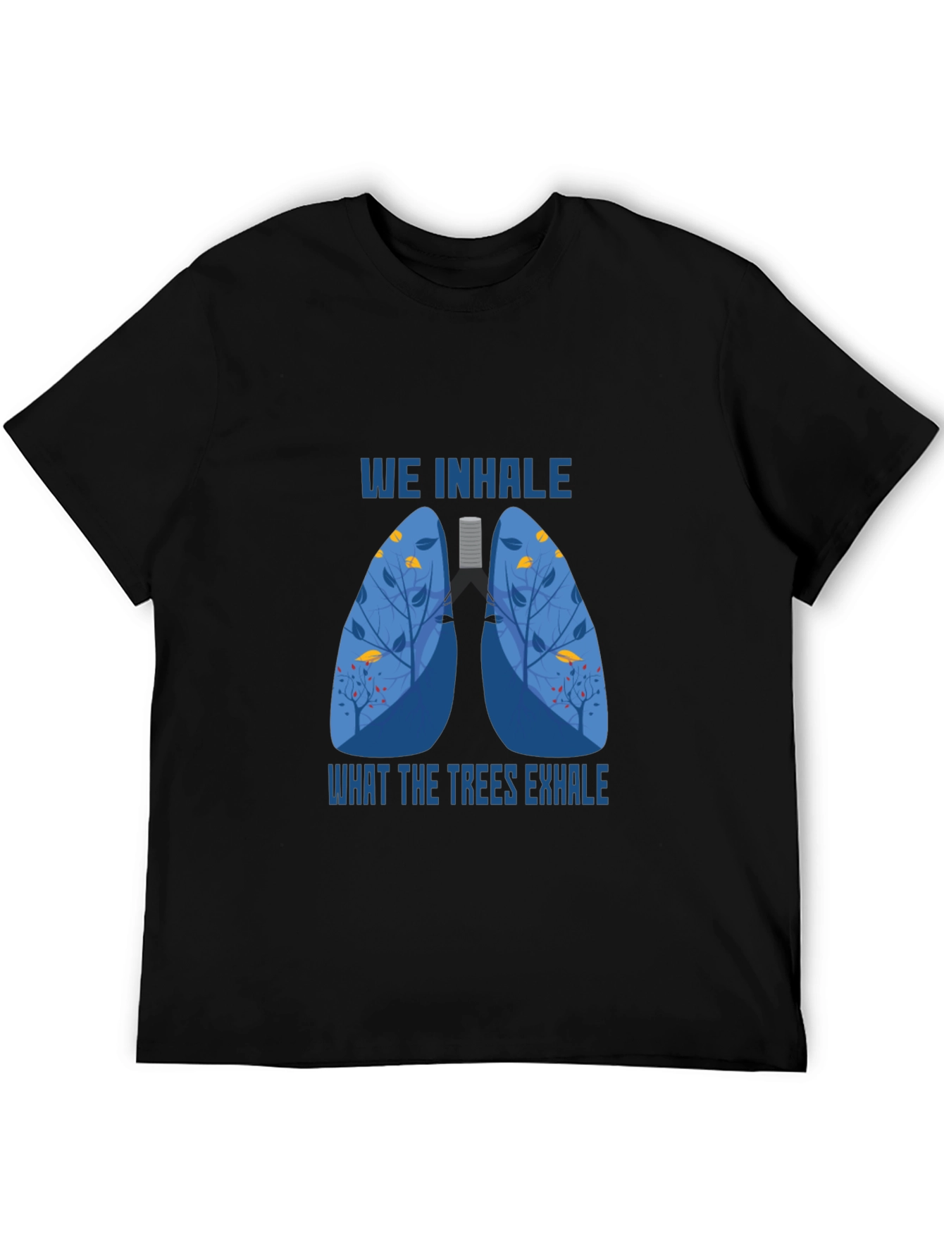 Black Nature Lungs Graphic Tee - We Inhale What Trees Exhale view 5