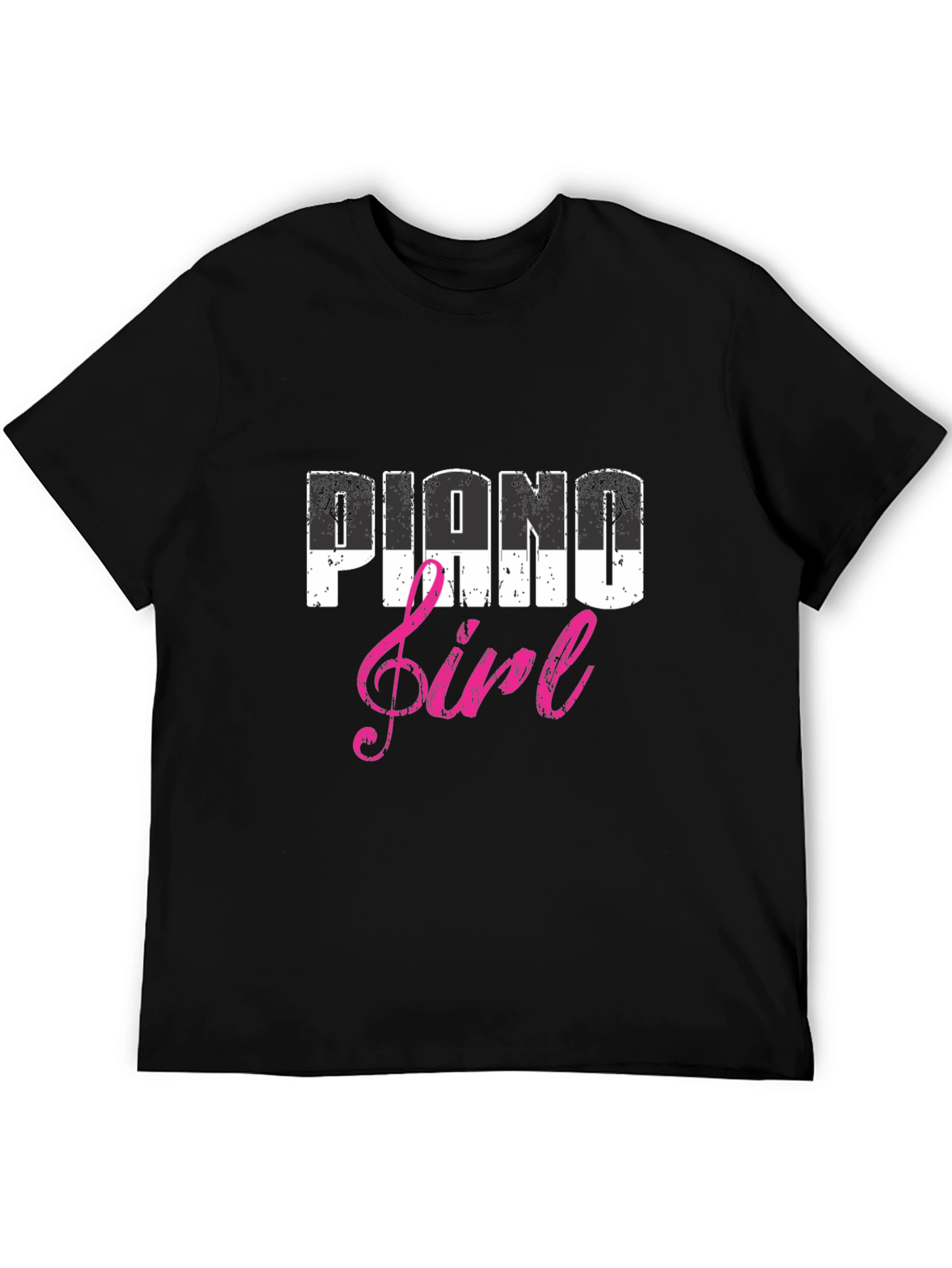 Black Piano Girl Tee - Music Lover T-Shirt view 5
