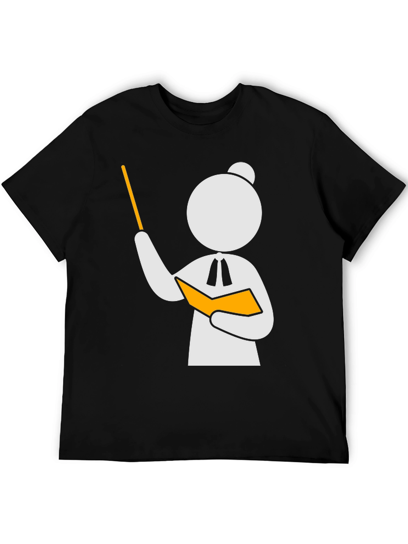 Black Teacher Stick Figure Black T-Shirt view 5
