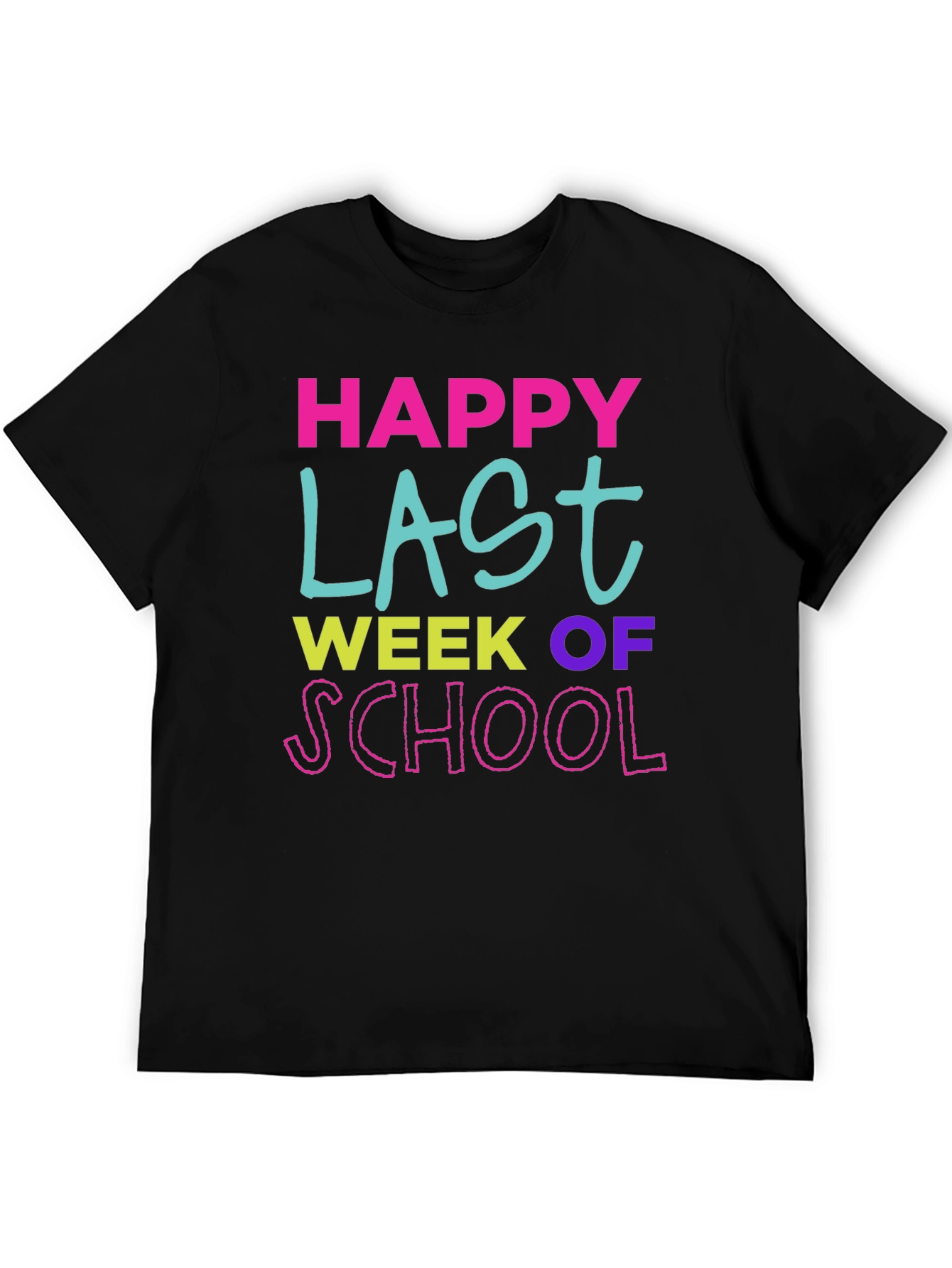 Black Happy Last Week of School T-Shirt view 5