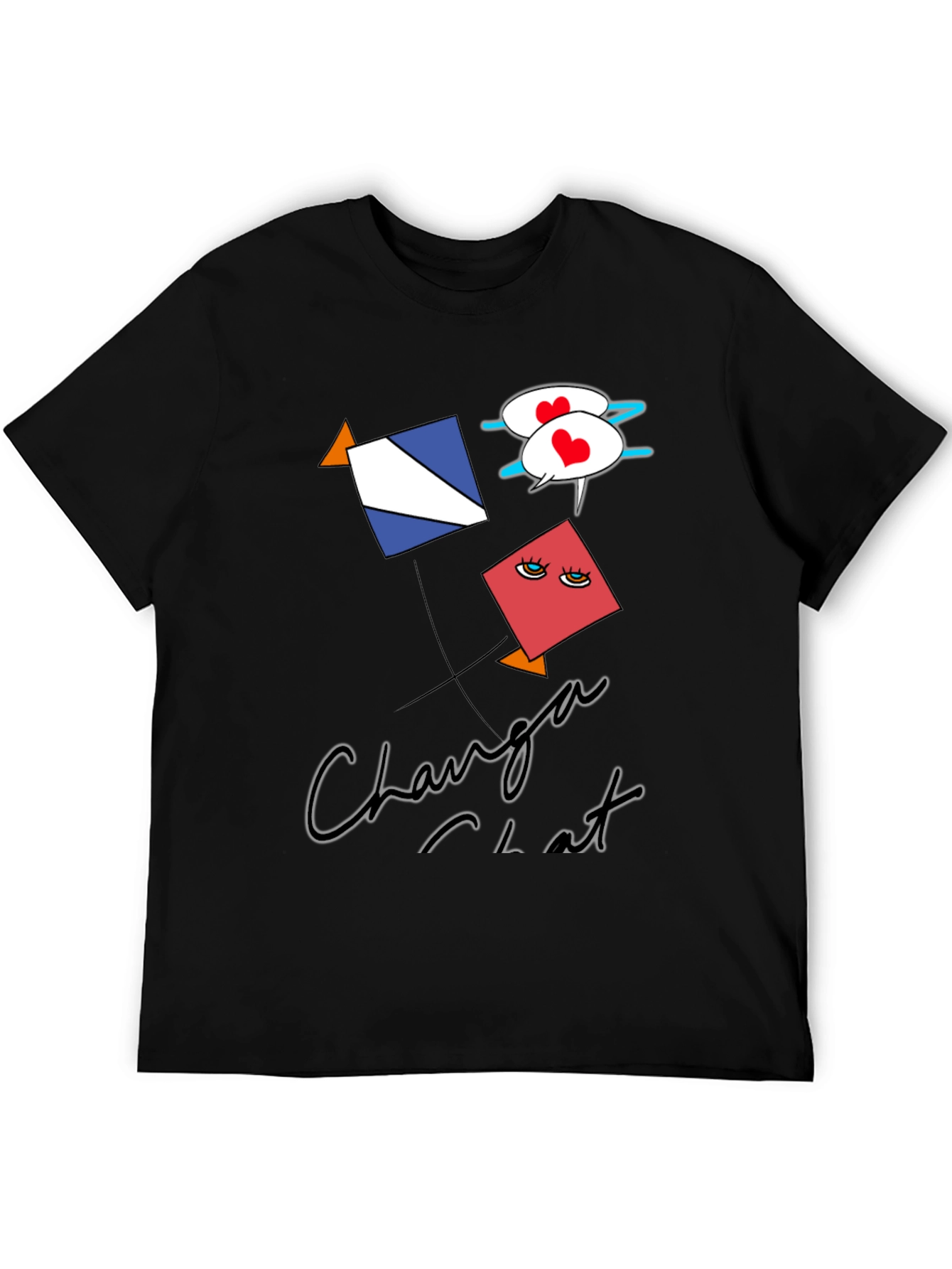 Black Changa Chat Kite Graphic Tee view 5