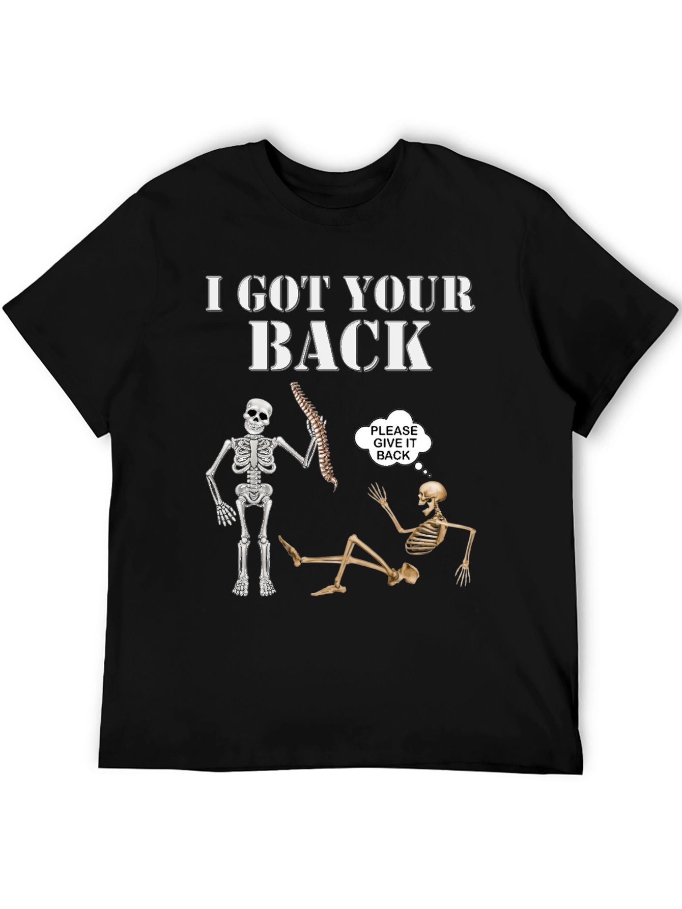 Black I Got Your Back Skeleton Graphic Tee view 5